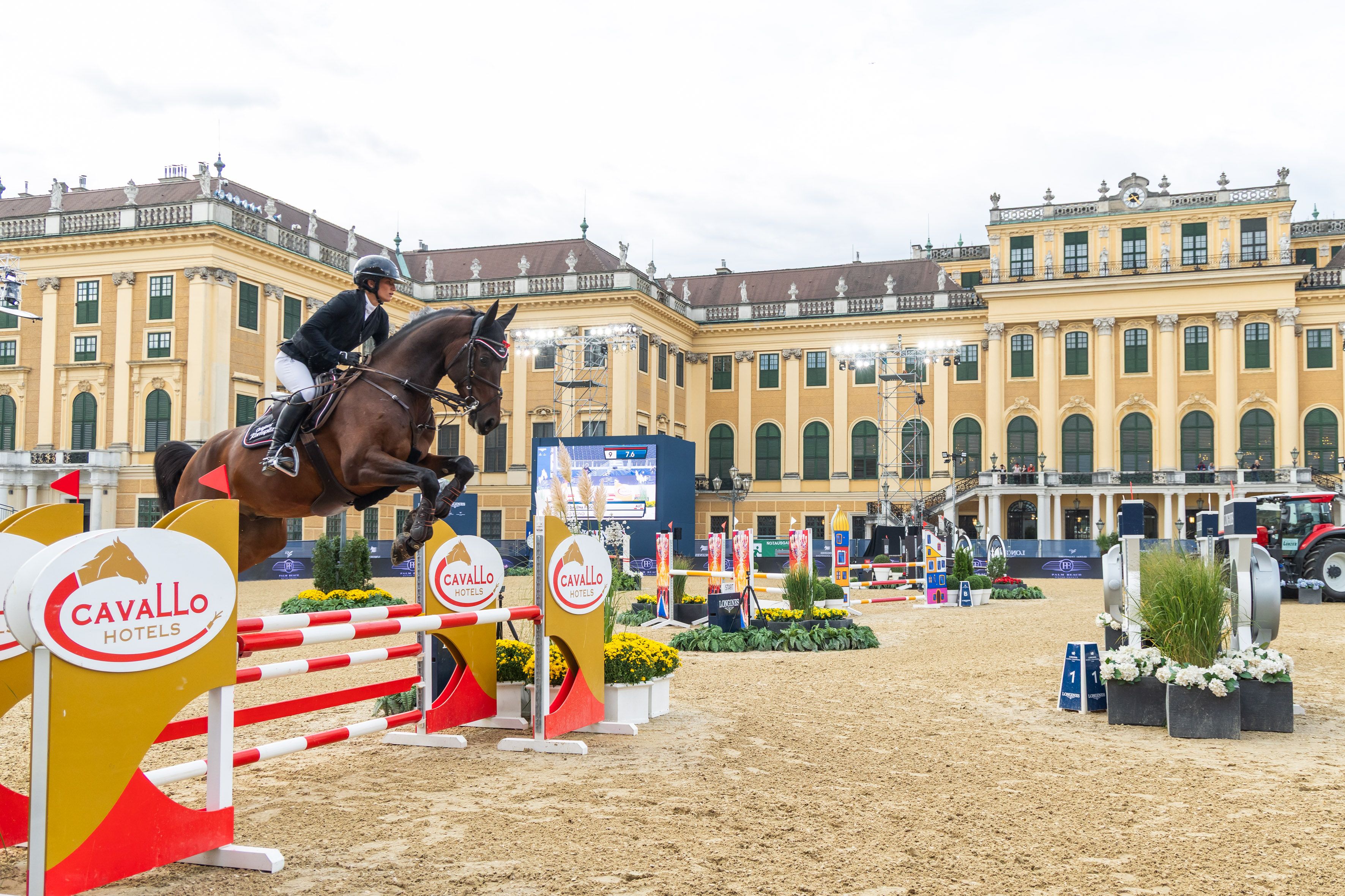 Im Ehrenhof von Schloss Schönbrunn ist bis Sonntag die internationale Reit-Elite zu Gast.