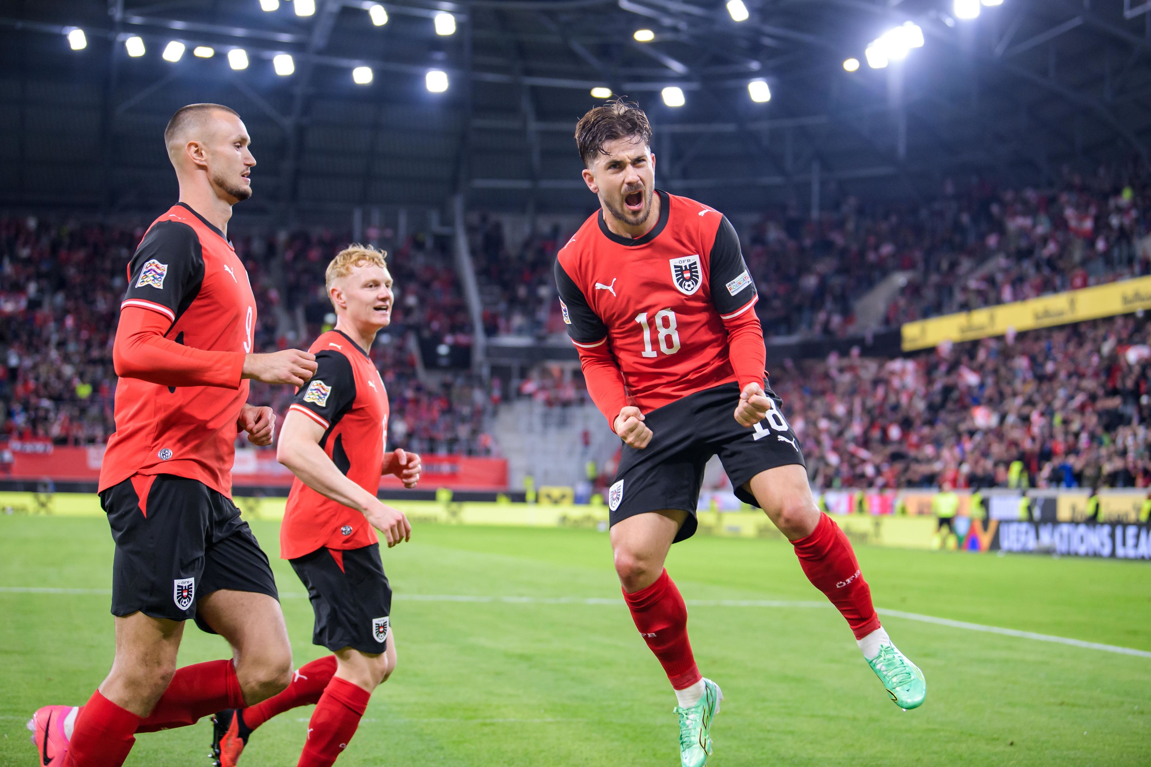 Romano Schmid schießt das 1:0.