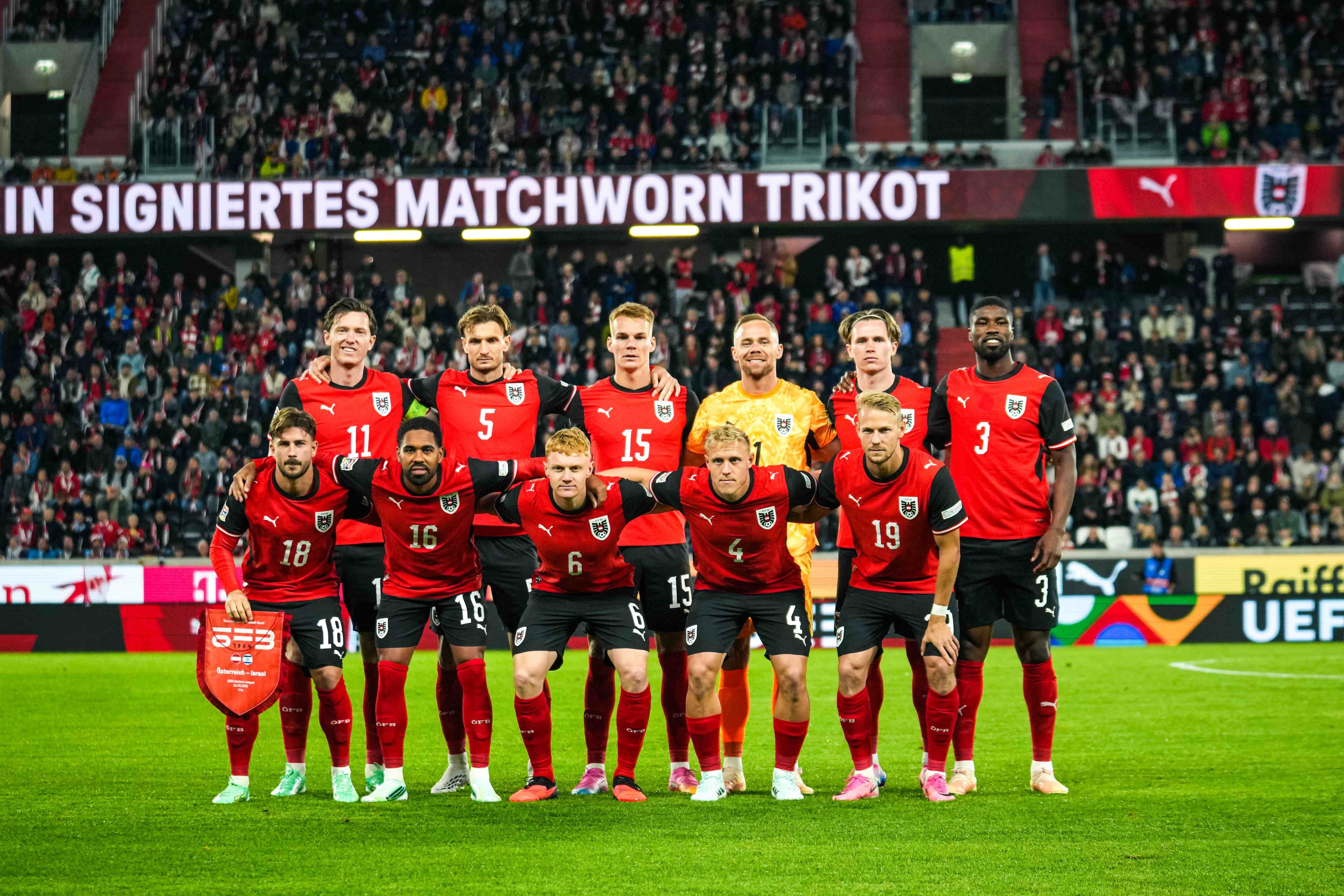 Österreichs Nationalteam im Duell gegen Israel. 