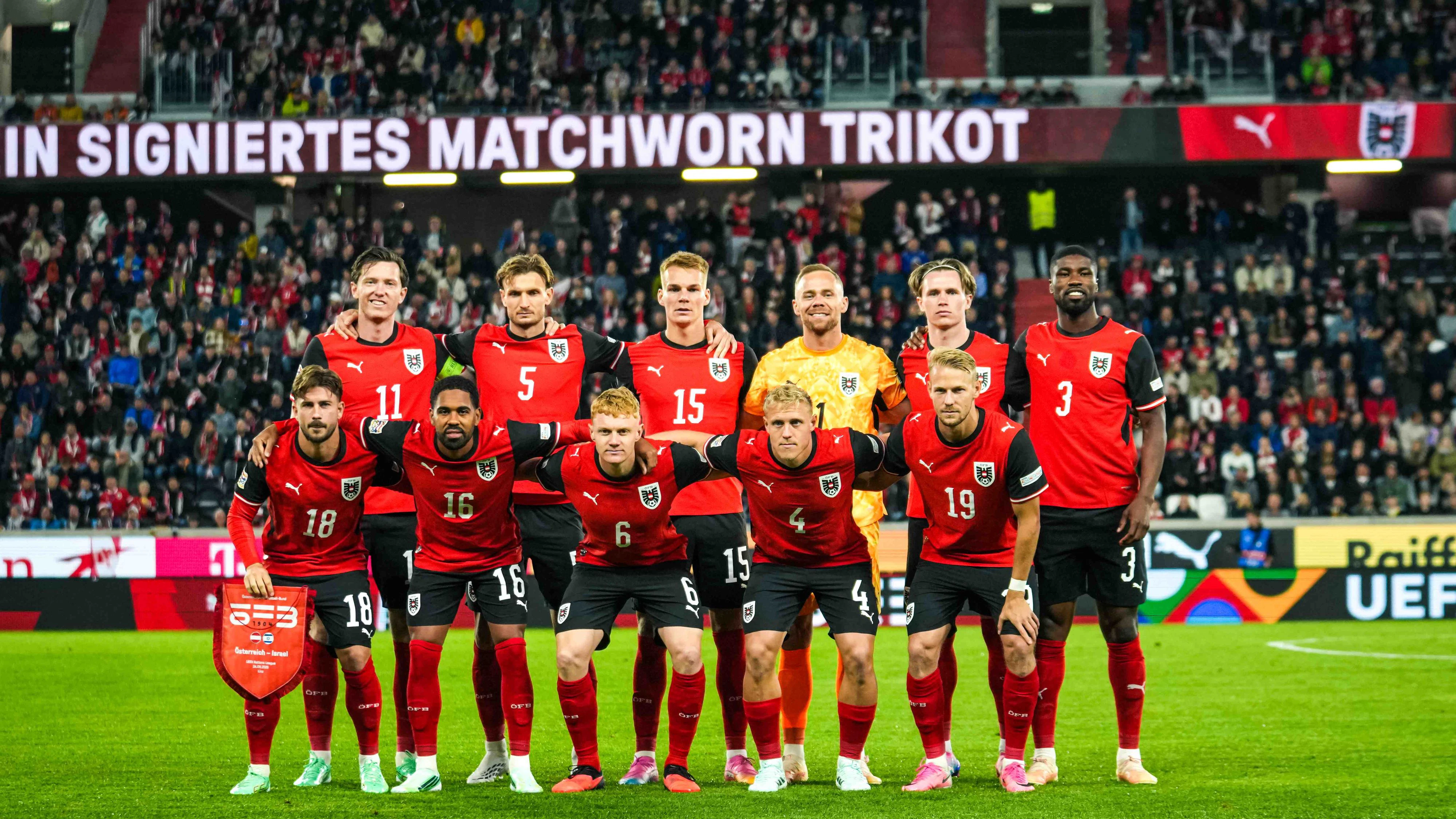 Österreichs Nationalteam im Duell gegen Israel. 