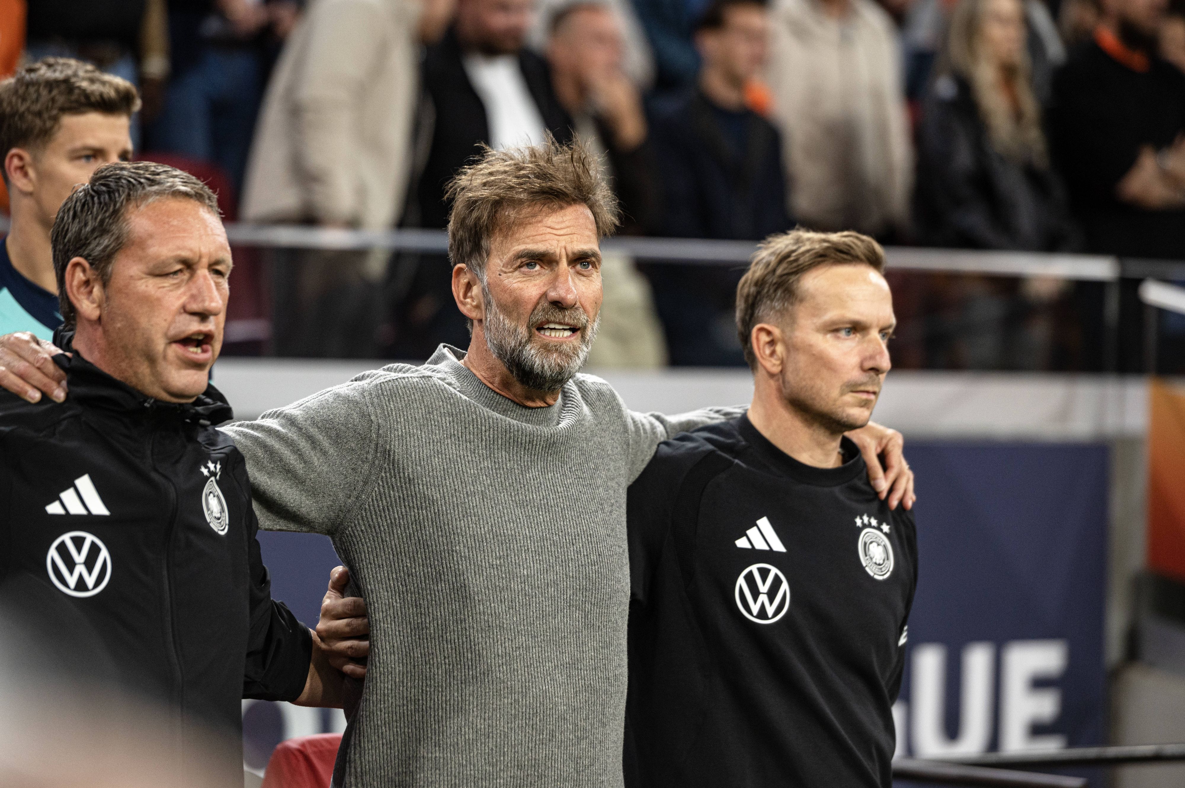 Jürgen Klopp feierte sein DFB-Debüt im Gewand von Red Bull. 
