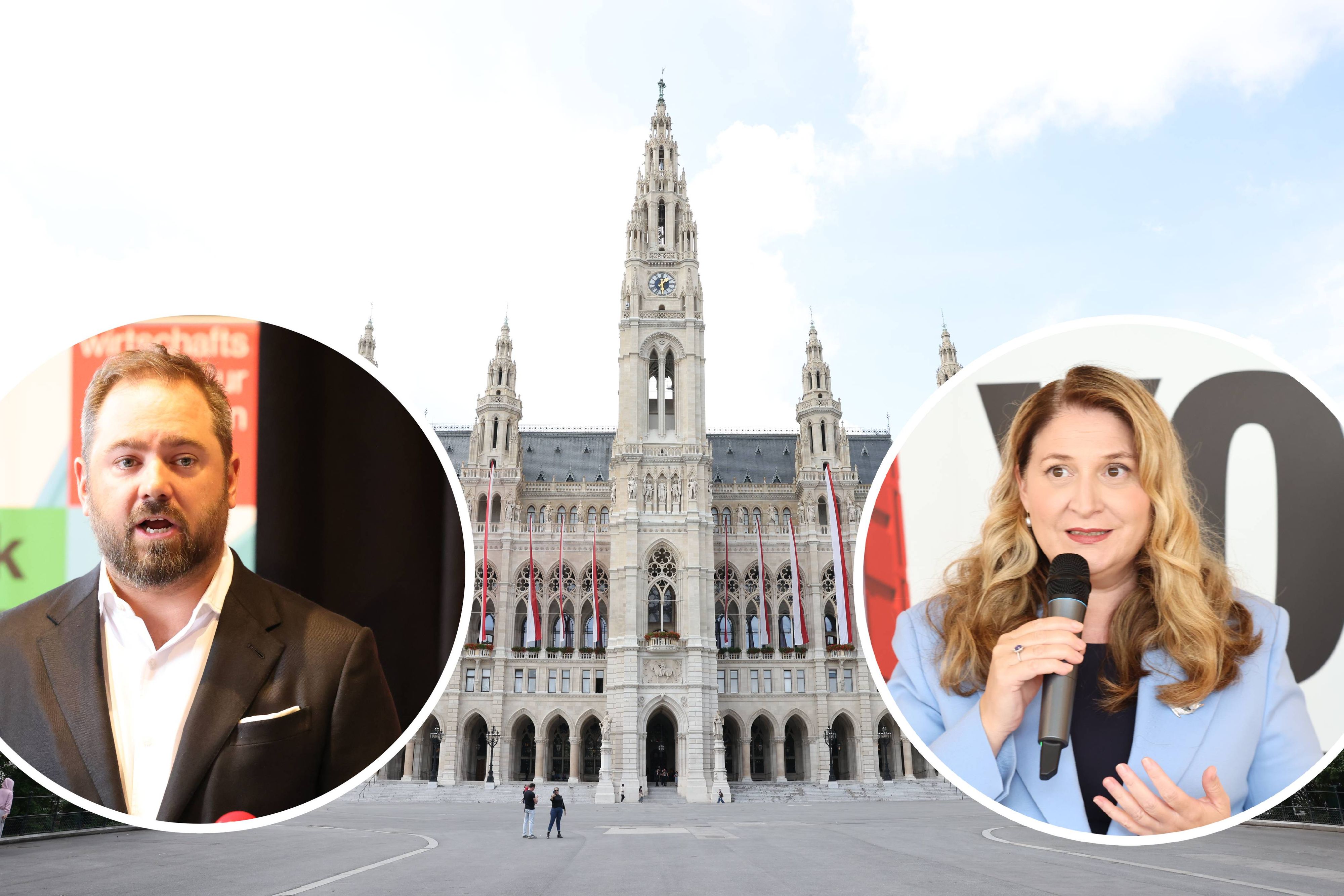 NEOS-Finanzsprecher Markus Ornig (li.) ist gegen den Vorschlag von SPÖ-Finanzstadträtin Barbara Novak (re.) über eine Haushaltsabgabe.