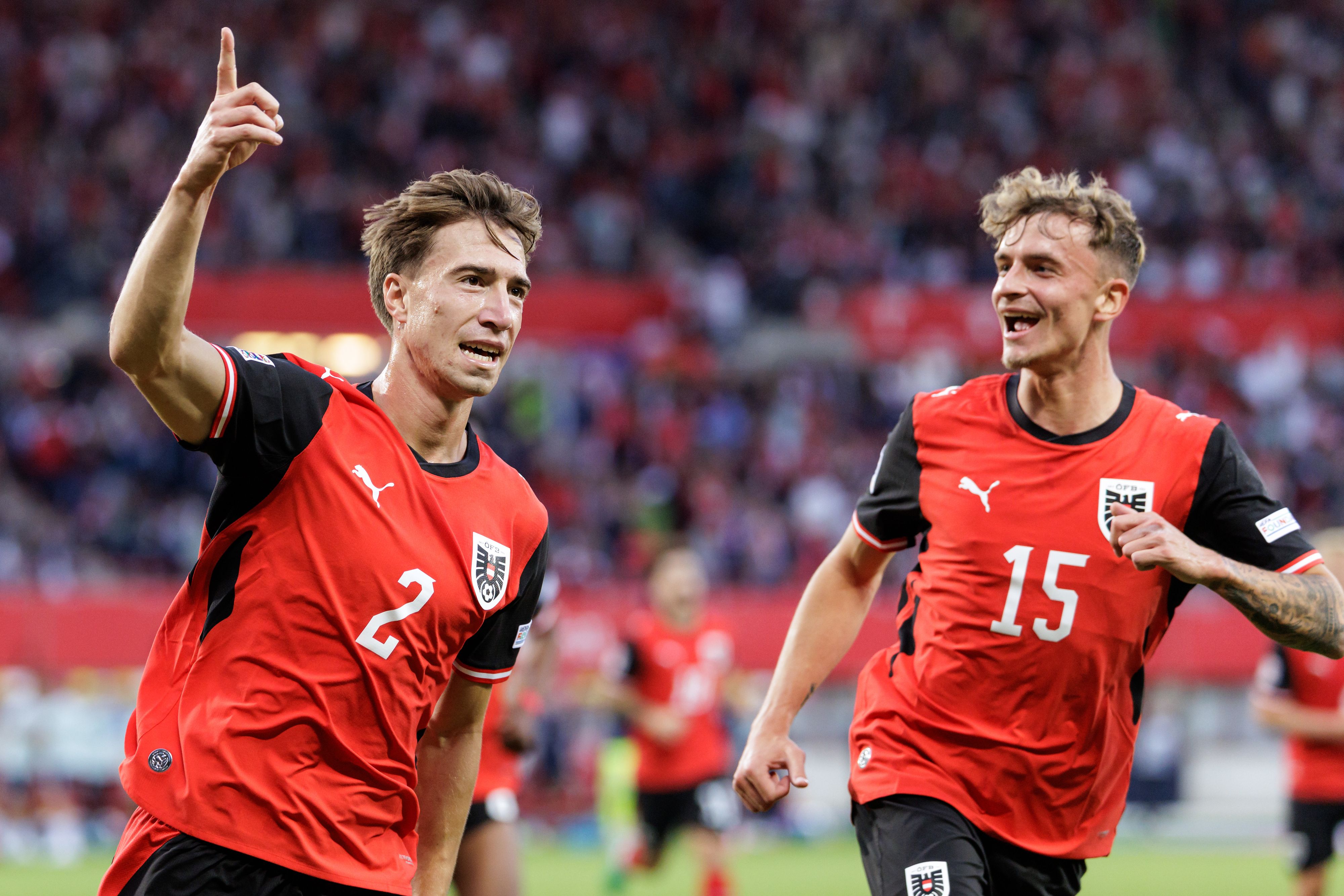 Österreich jubelt über den 3:1-Sieg gegen den Kosovo.