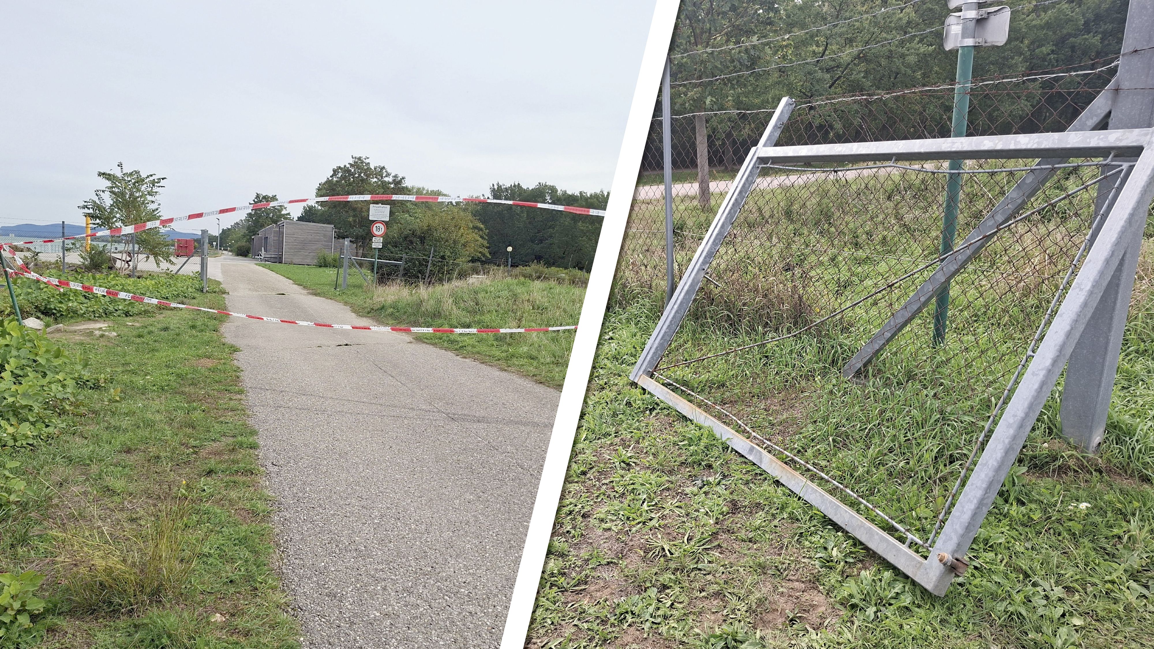 Dieses massive Stahltor wurde beim Aufprall des 18-jährigen E-Scooter-Fahrers schwer beschädigt. Laut Polizei war er zuvor mit rund 115 km/h unterwegs.