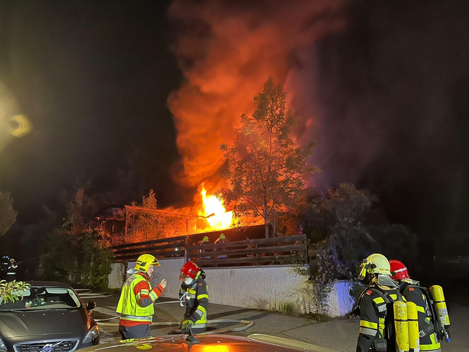 Nächtlicher Brandeinsatz in Stuppach