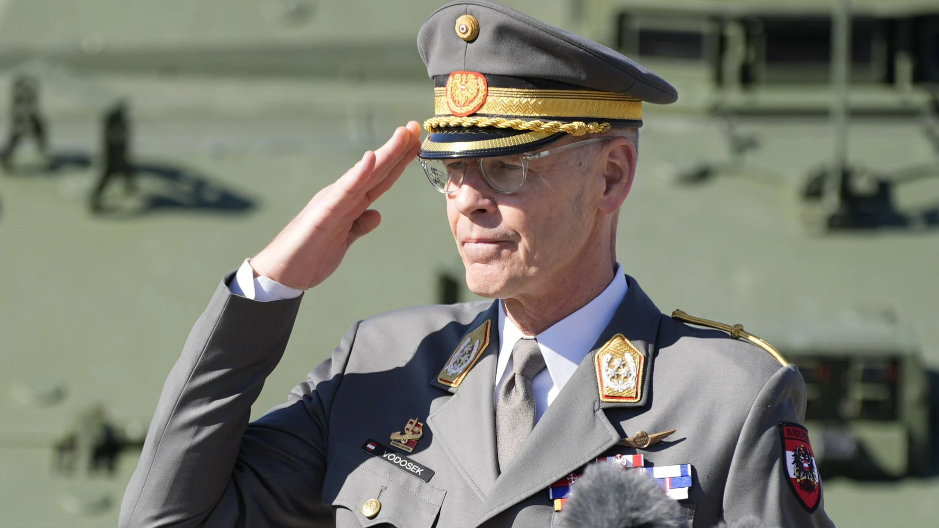 Der neue Generalstabschef Harald Vodosek bei seiner Amtsübernahme in der Wiener Maria-Theresien-Kaserne.