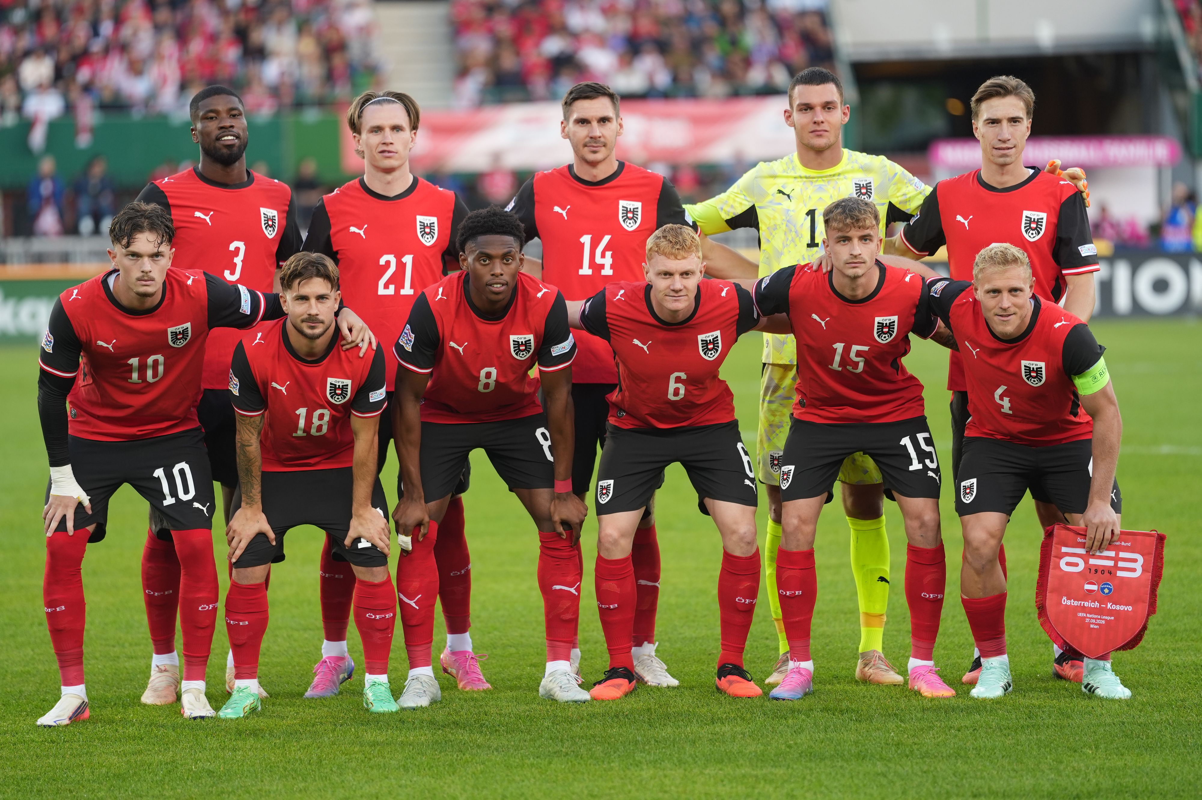 Österreichs Aufstellung im Heimspiel gegen den Kosovo. 