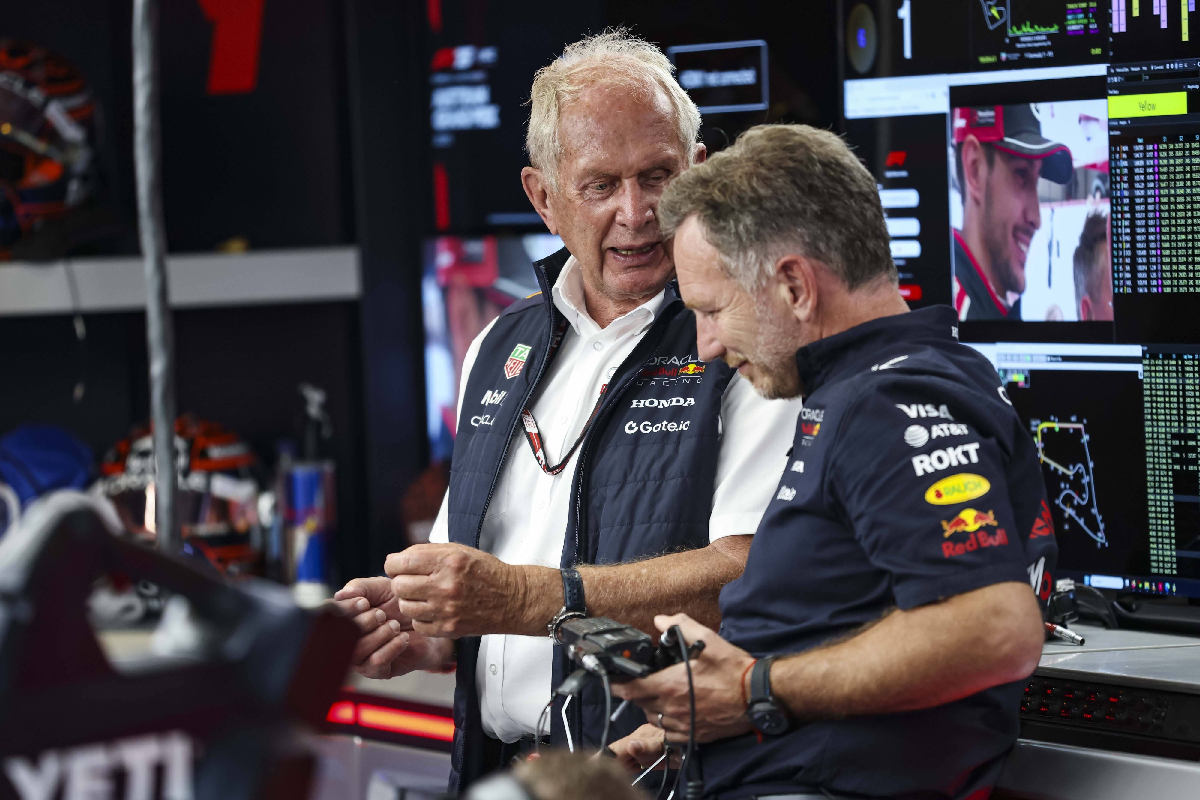 Der ehemalige Red-Bull-Motorsportkonsulent Helmut Marko und der einstige Red-Bull-Teamchef Christian Horner. 
