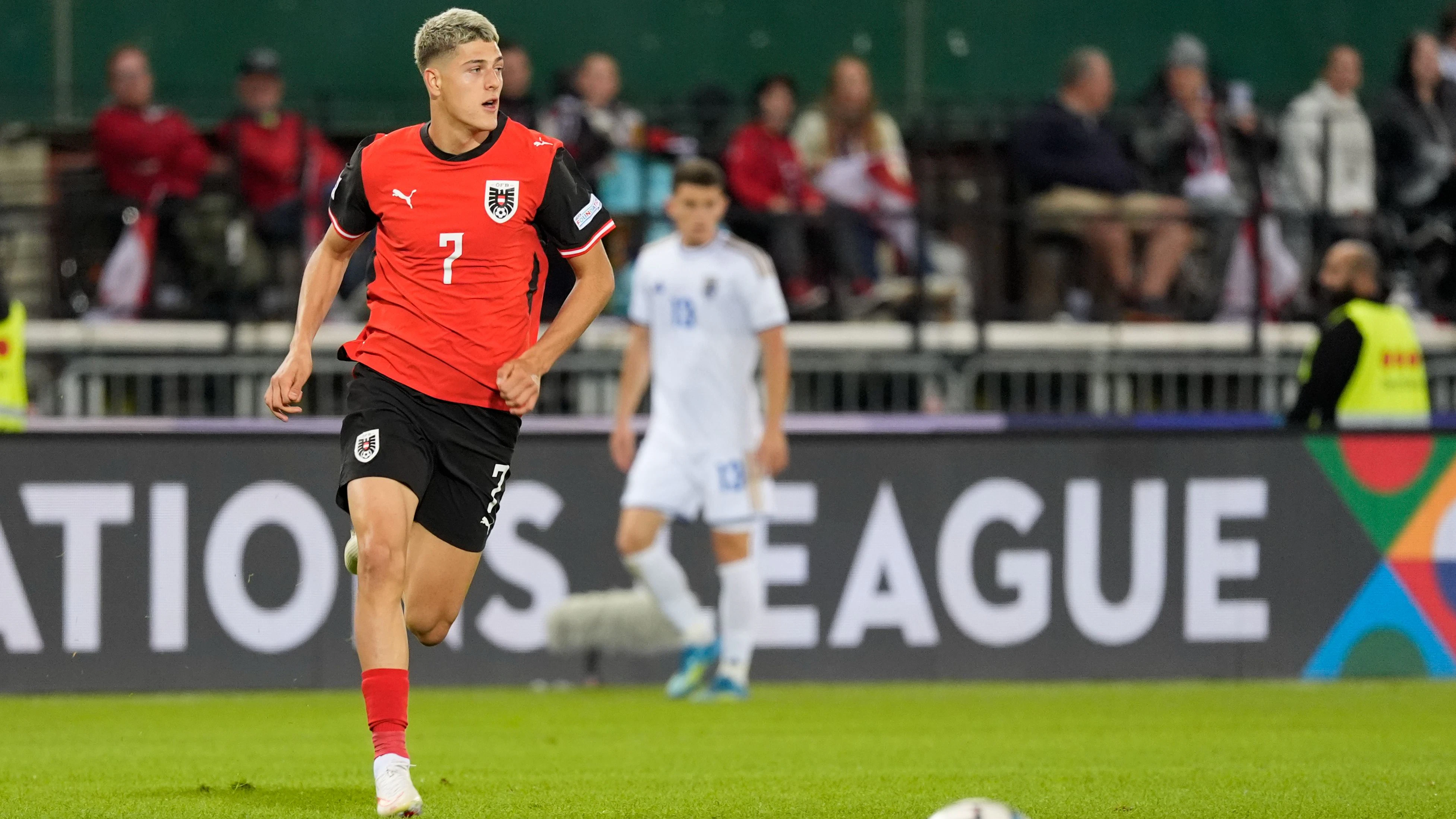 VIENNA,AUSTRIA,27.SEP.26 - SOCCER - UEFA Nations League, OEFB international match, Austria vs Kosovo. Image shows Vasilije Markovic (AUT). Photo: GEPA pictures/ Kevin Kada