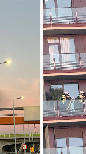 Hochhaus-Brand Wien: Feuer im 26. Stock der Triiiple Towers rasch gelöscht. 65 Feuerwehrkräfte im Einsatz, Polizei ermittelt zur Ursache.