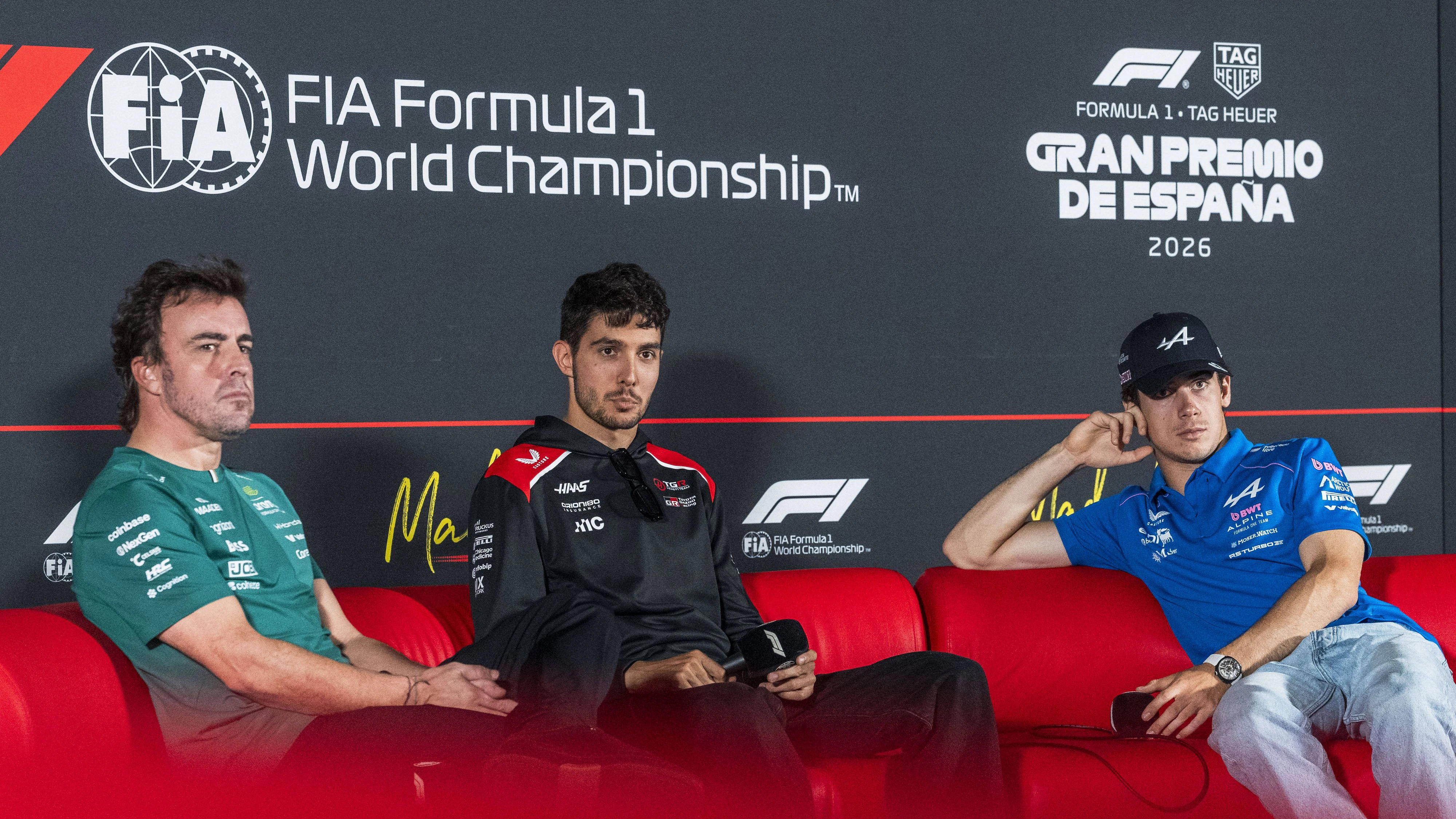 Formula 1 TAG Heuer Gran Premio de Espana 2026 Remy Midez/OVERTAKE/MAXPPP - Madrid 10/09/2026 31 OCON Esteban fra, TGR Haas F1 Team, portrait, 43 COLAPINTO Franco arg, BWT Alpine Formula One Team, portrait, 14 ALONSO Fernando esp, Aston Martin Aramco Formula One Team, portrait press conférence at the Formula 1 TAG Heuer Gran Premio de Espana 2026, the 14th round of the 2026 FIA Formula 1 World Championship, WM, Weltmeisterschaft at the Madrid Street Circuit in Madrid, Spain, from 10 to 13 September 2026 Madrid Madrid Street Circuit Spain PUBLICATIONxNOTxINxFRAxBELxSUIxUK Copyright: xOVERTAKE/MAXPPPxRemyxMidezx OVT202609103971 OVT202609103971
