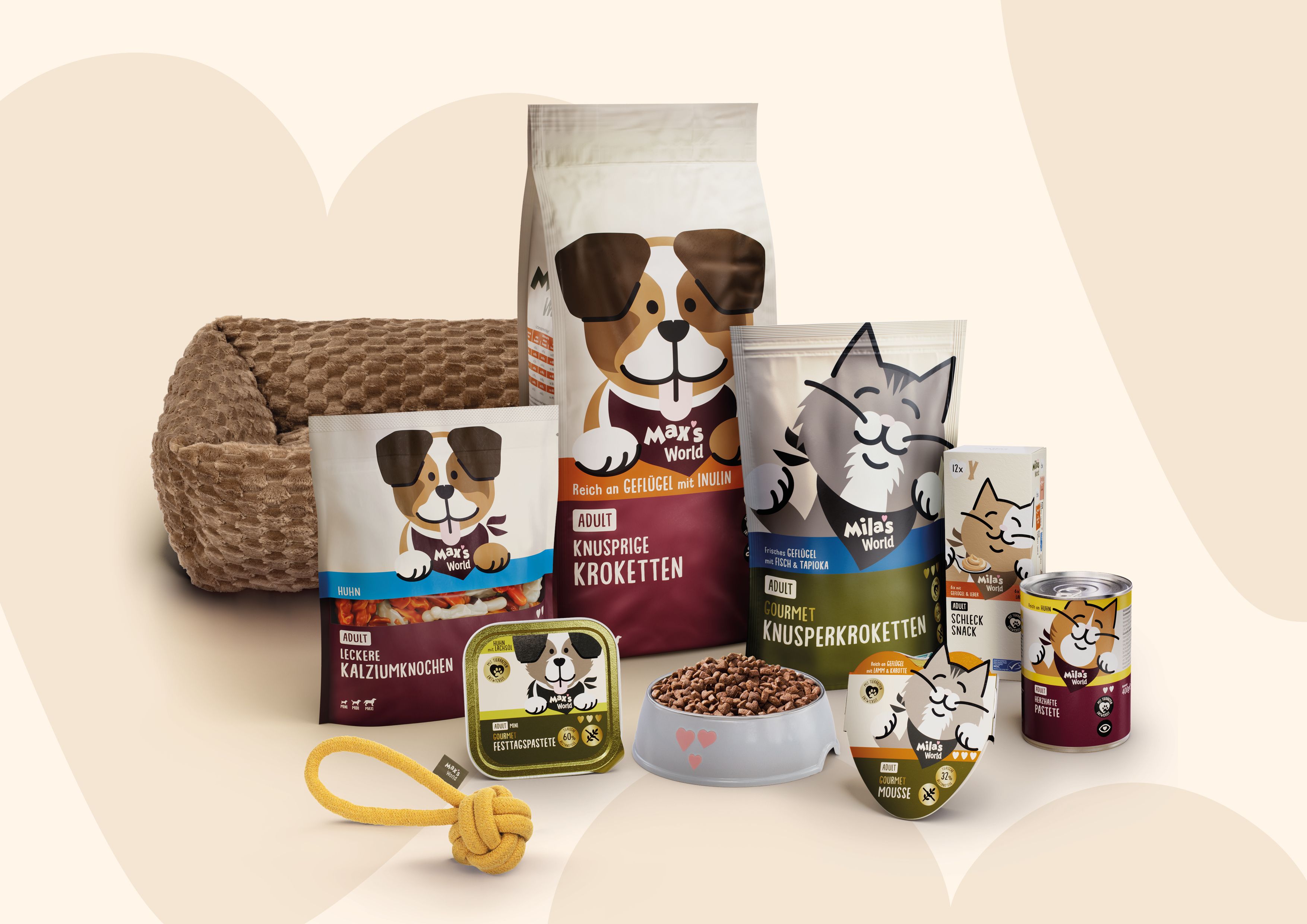Lidl bündelt sein Sortiment für Hunde und Katzen unter der neuen Marke Max & Mila's World.