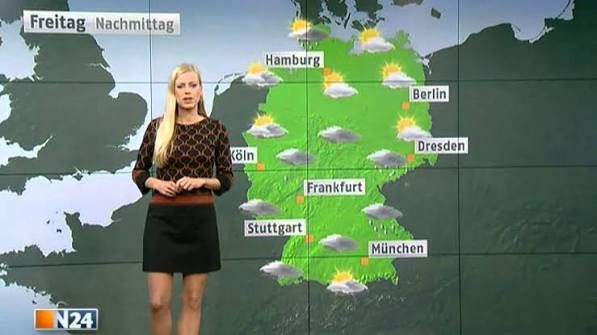 Anneke Dürkopp moderiert das Wetter.