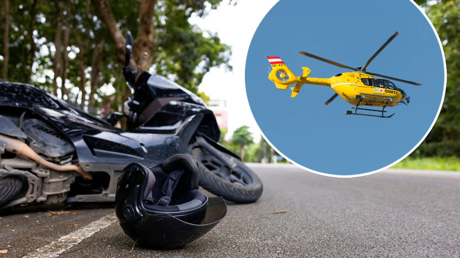 Ein Biker musste nach dem Unfall mit dem Notarzthubschrauber ins Spital geflogen werden. (Symbolbild)