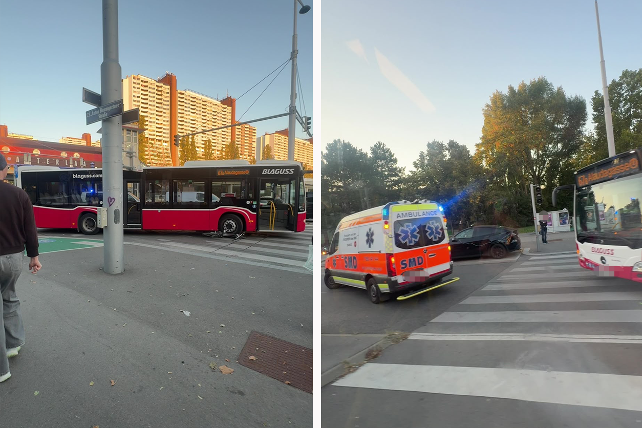 Am Donnerstag kam es in Alterlaa zu einer Kollision zwischen einem Bus und einem Radfahrer.