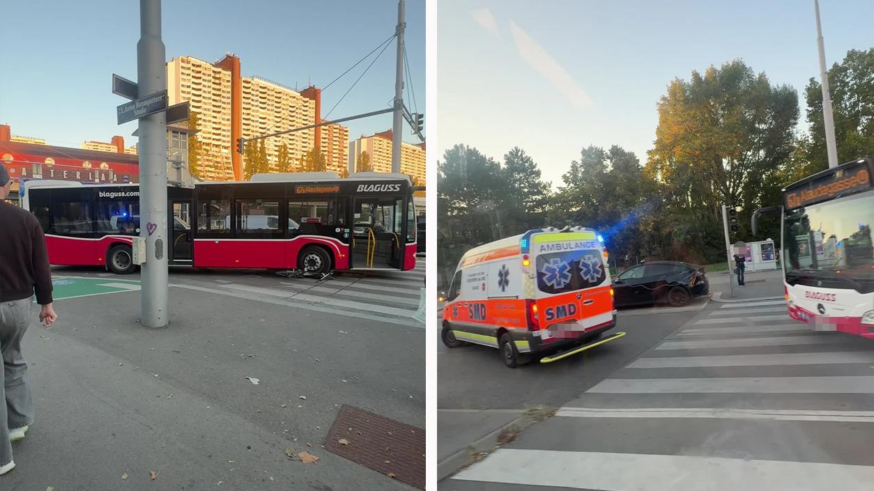 Am Donnerstag kam es in Alterlaa zu einer Kollision zwischen einem Bus und einem Radfahrer.
