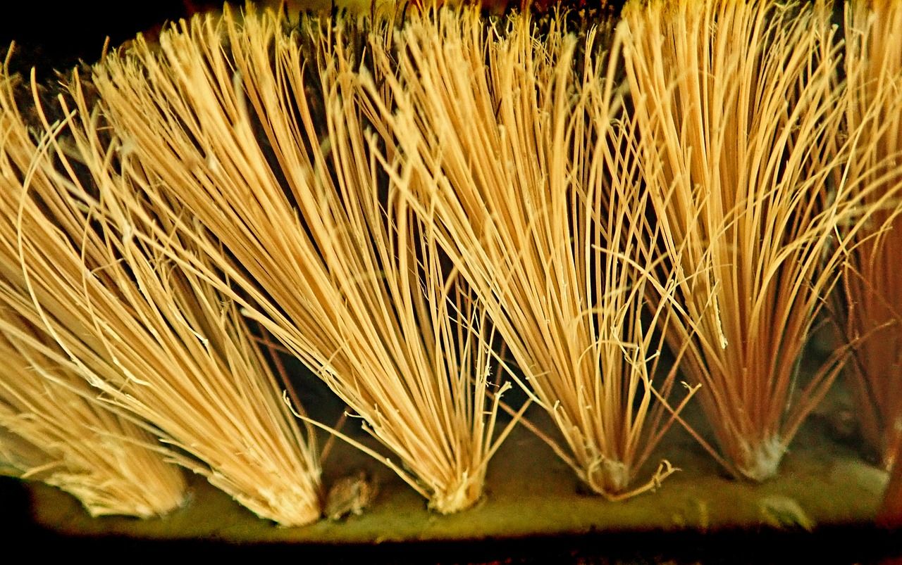 Besenbürsten Makro mit Schmutz