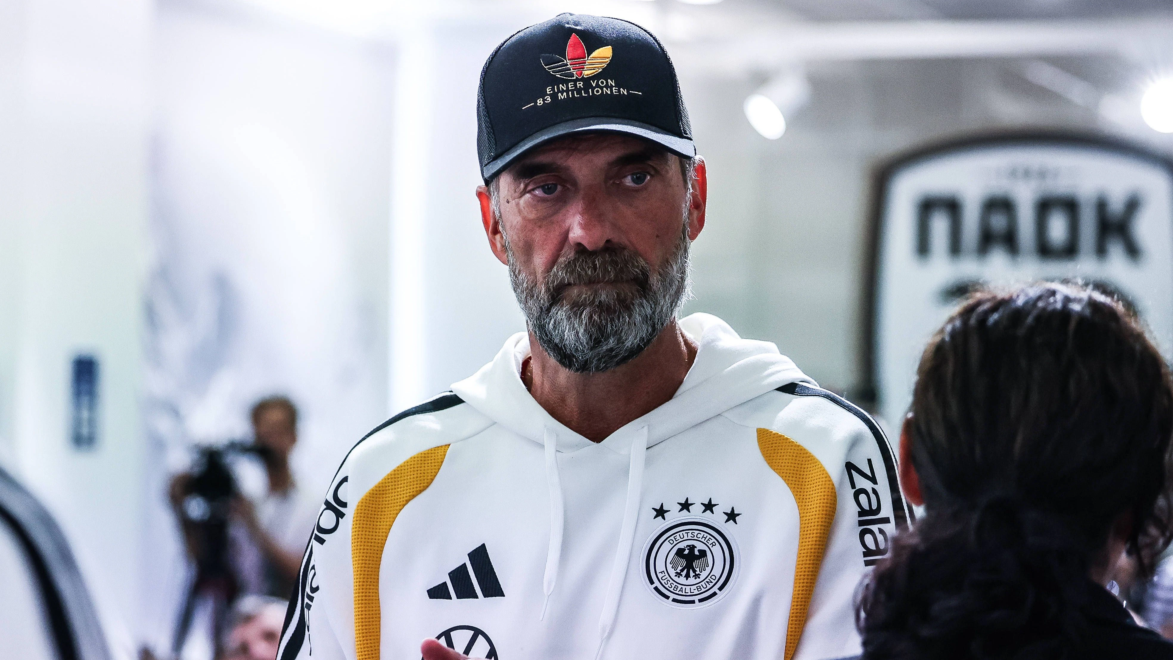 Fussball, UEFA Nations League Saison 2026/2027 Pressekonferenz Deutschland vor dem Spiel in Griechenland 03.10.2026, Tomba Stadium Thessaloniki Jürgen Klopp Trainer Deutschland Thessaloniki Toumba Stadium Griechenland *** Sports, Soccer, UEFA Nations League 20262027 Season: Germany s Pre-Match Press Conference Ahead of the Game in Greece on October 3, 2026, at Toumba Stadium in Thessaloniki Jürgen Klopp, Germany s Head Coach, Thessaloniki, Toumba Stadium, Greece