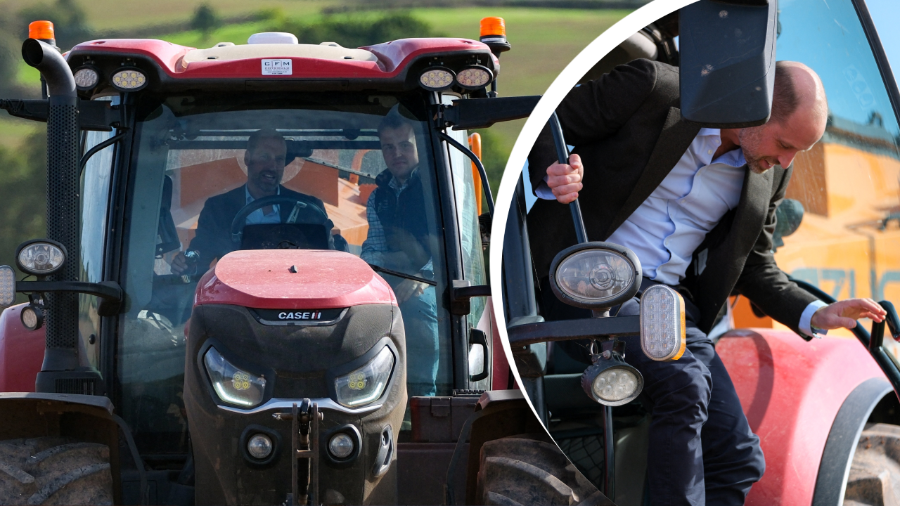 Prinz William steuerte plötzlich selbst den Traktor.
