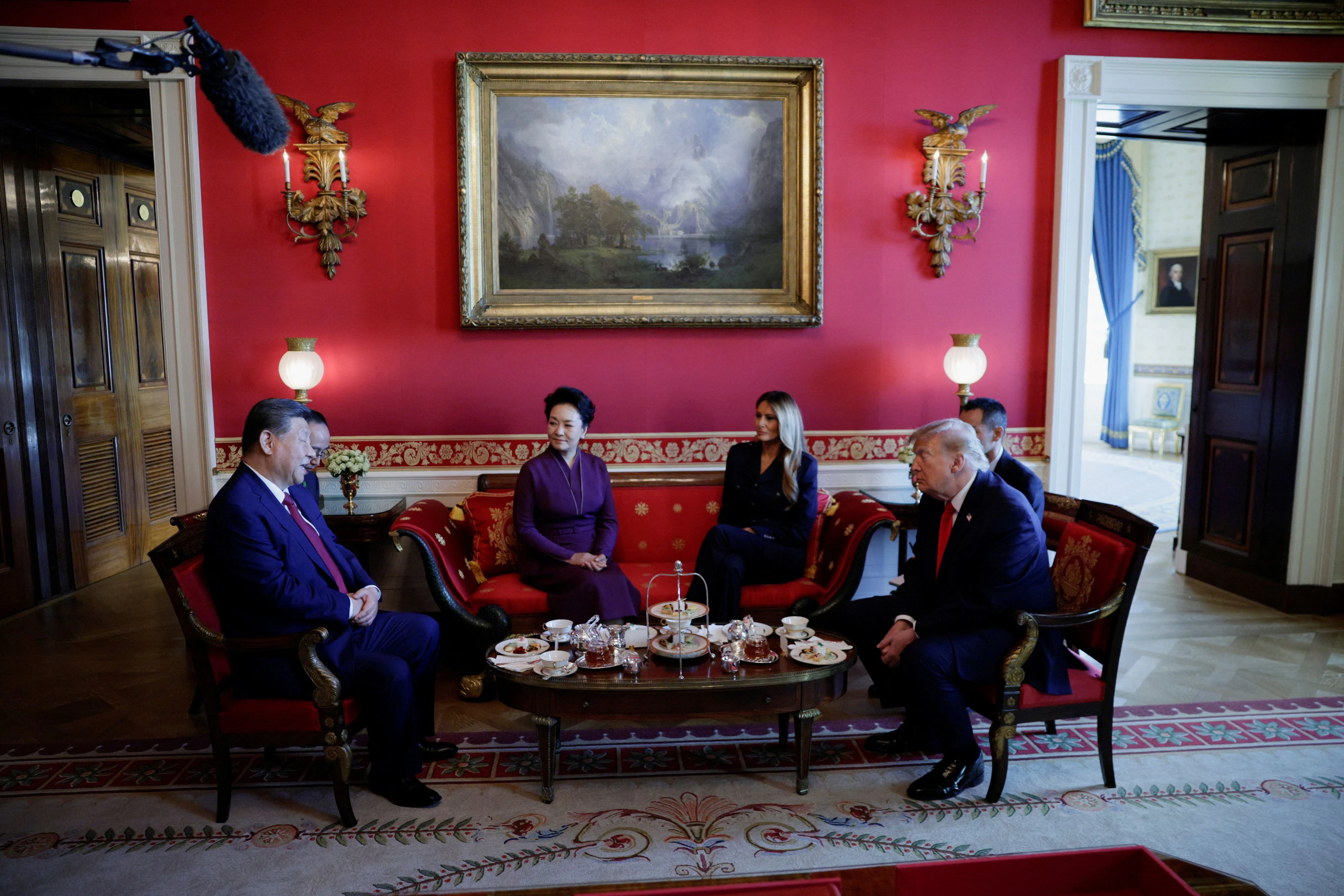 Tee mit den Trumps: Xi Jinping und seine Ehefrau Peng Liyuan erhielten einen eigenen Ruheraum im Weißen Haus zur Verfügung gestellt