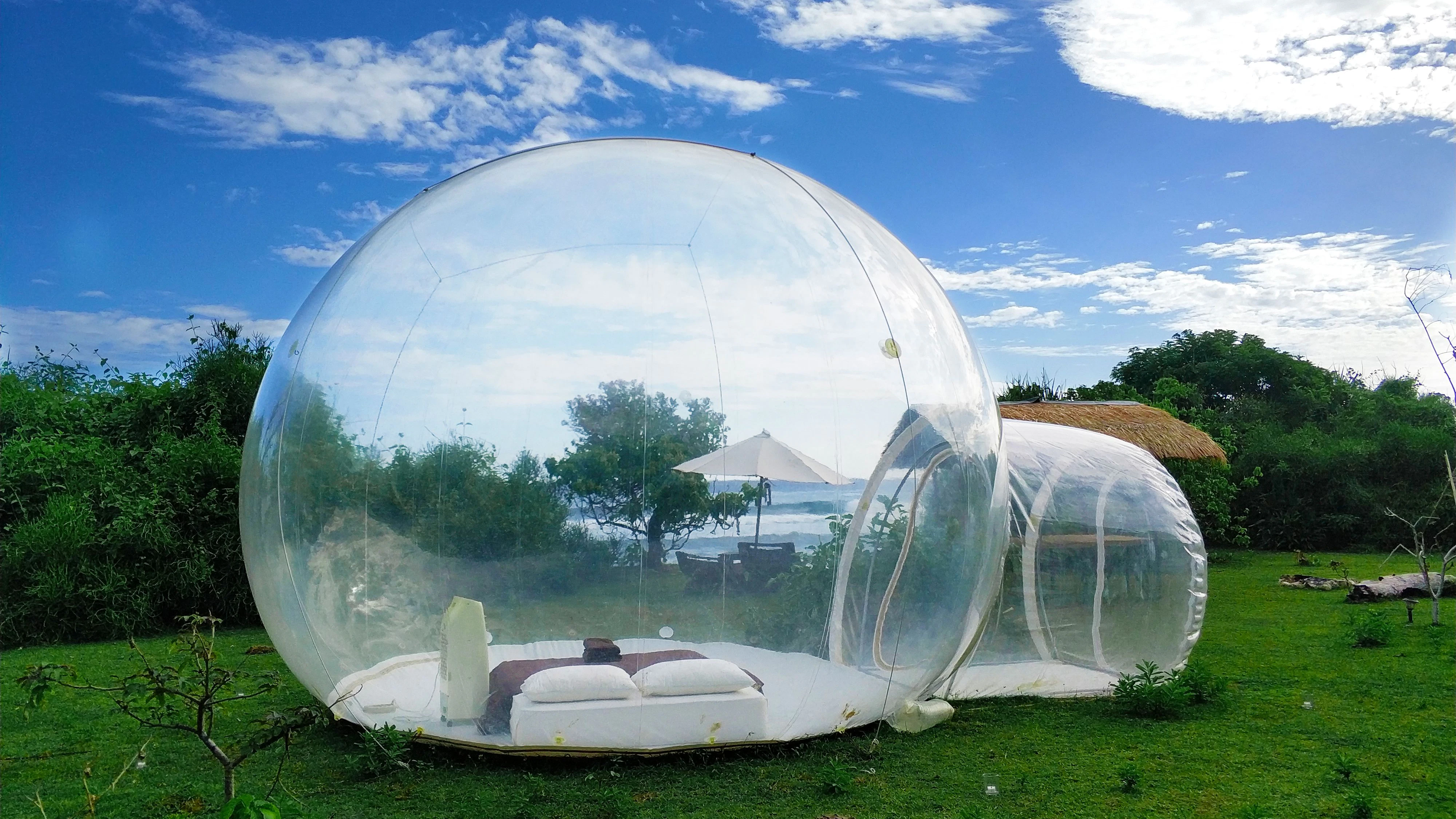 The bubble hotel in jungles on island Bali.
