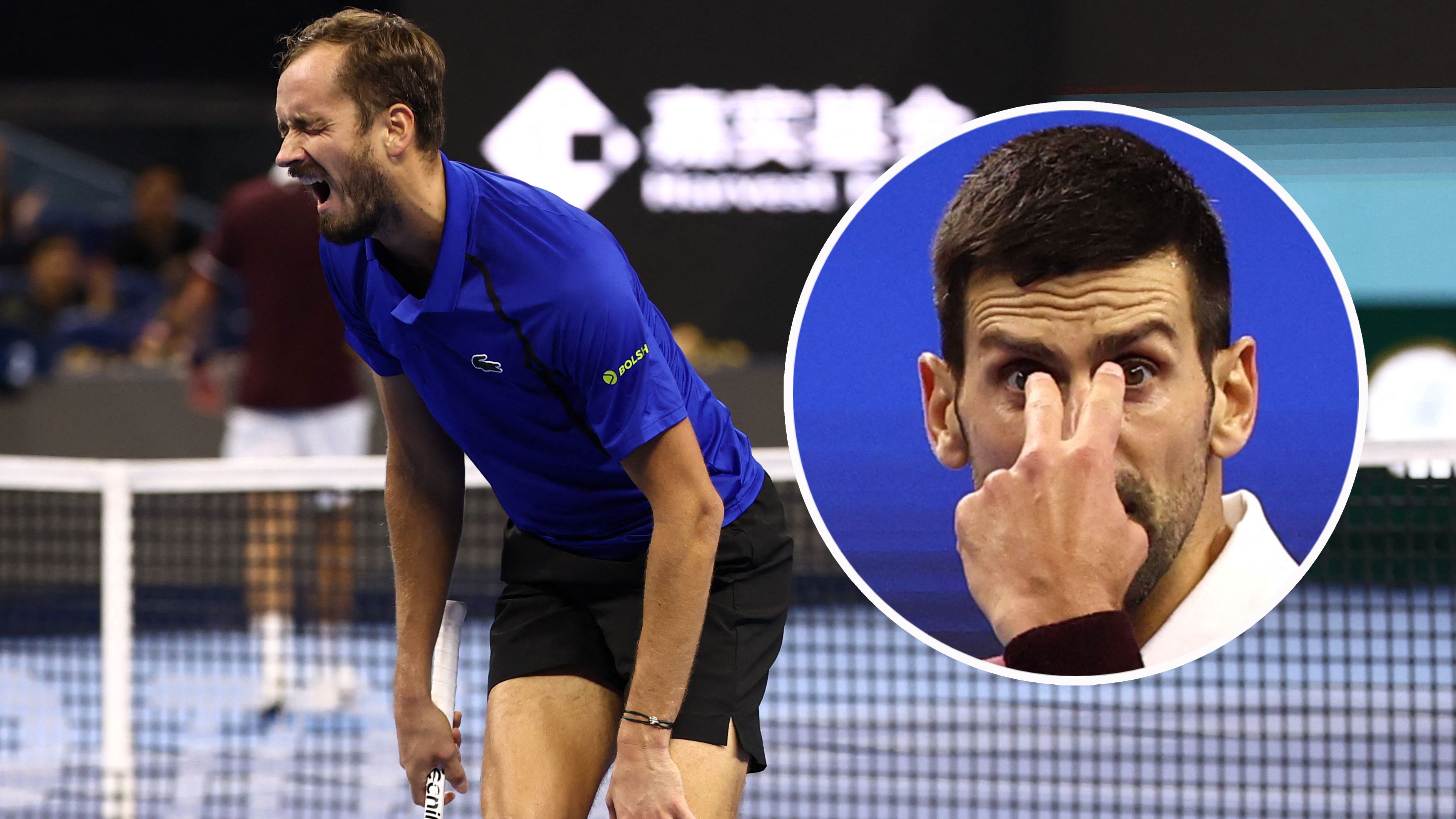 Daniil Medwedew und Novak Djokovic