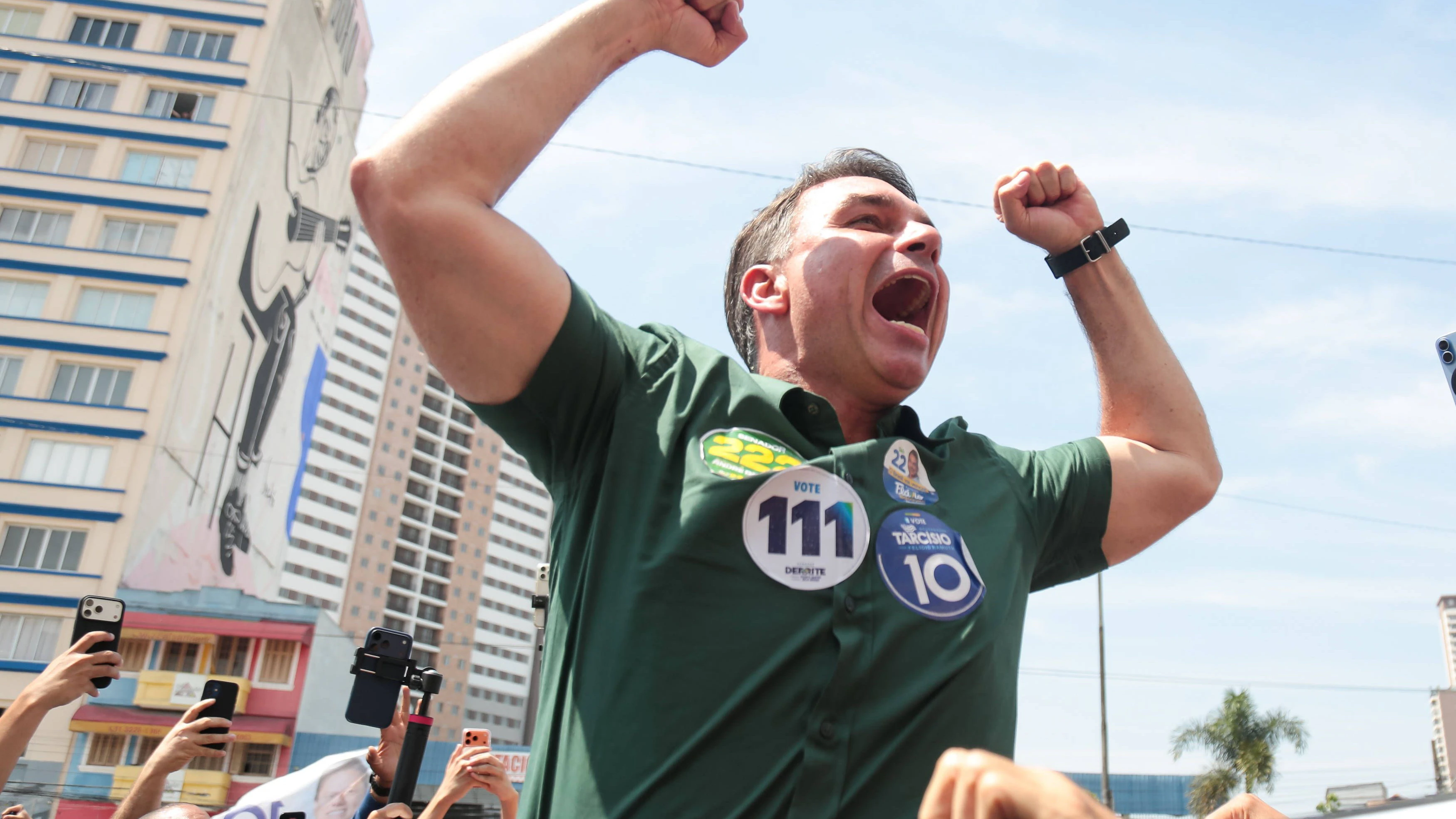 Flavio Bolsonaro lag im ersten Wahldurchgang knapp in Führung.
