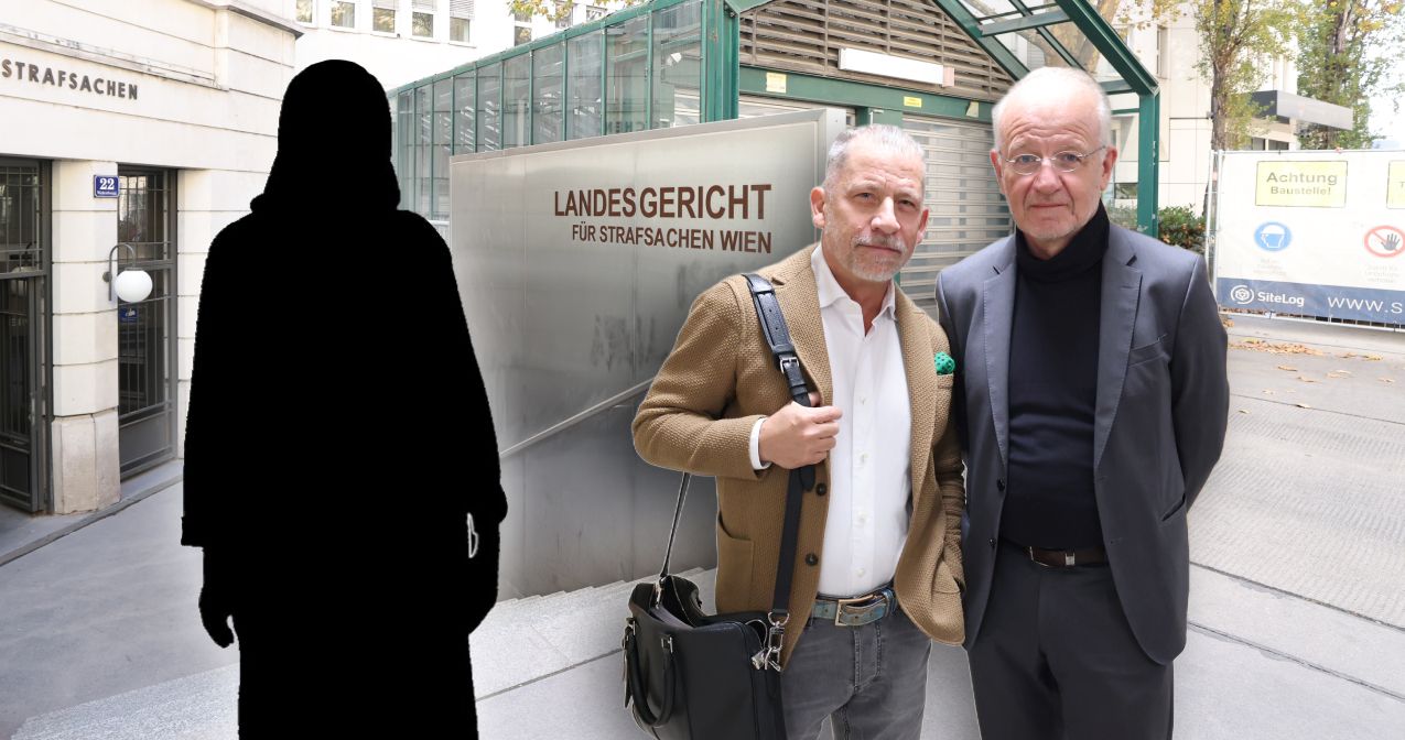 Die Muslima musste vor Gericht, die Anwälte Franz Pechmann und Ernst Schillhammer verteidigten in der Causa.