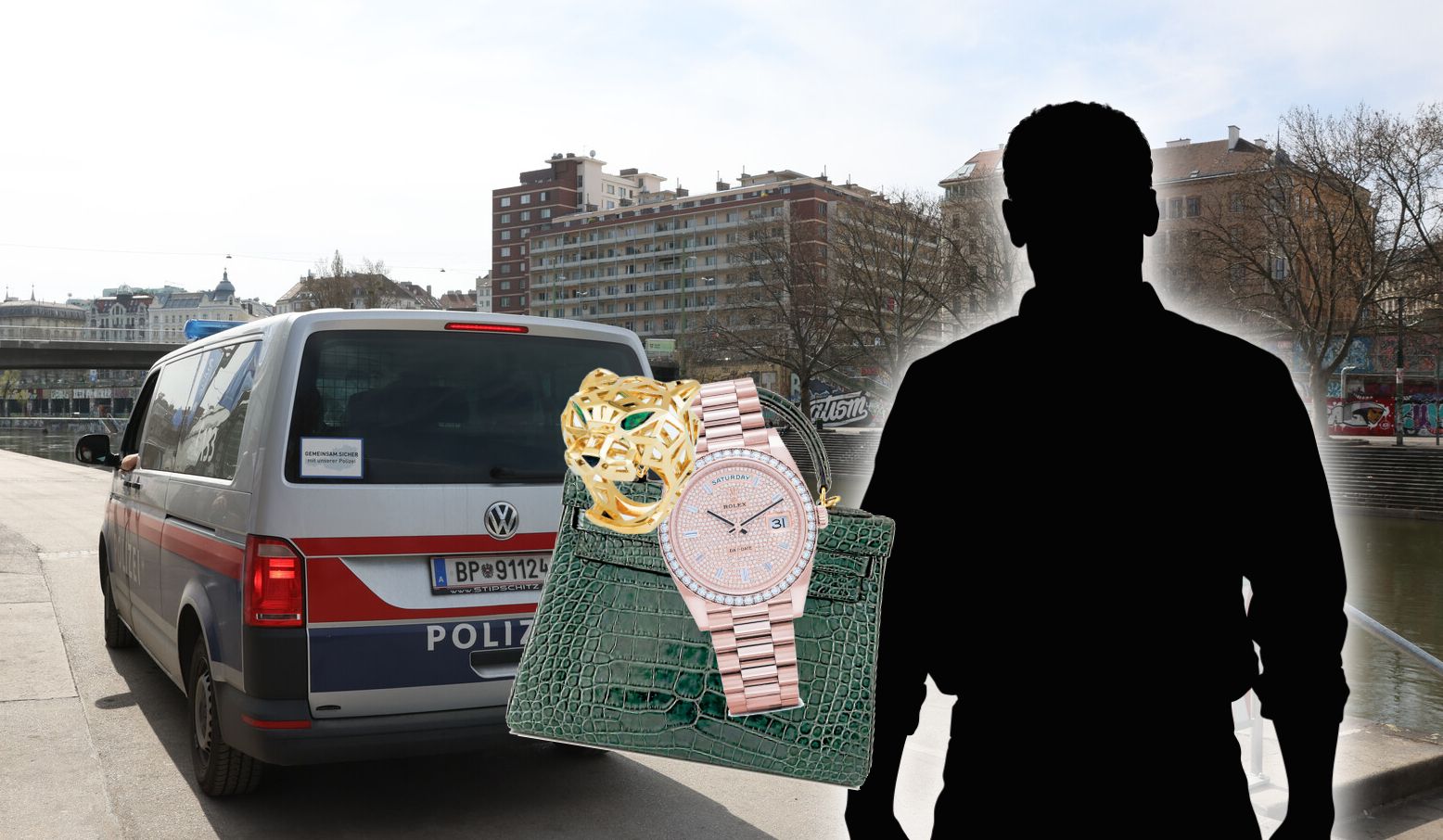 Der Verdächtige ging in Wien auf Beutezug, versuchte es bei einer bekannten TV-Persönlichkeit und ließ angeblich teuren Schmuck und Luxus-Taschen mitgehen.