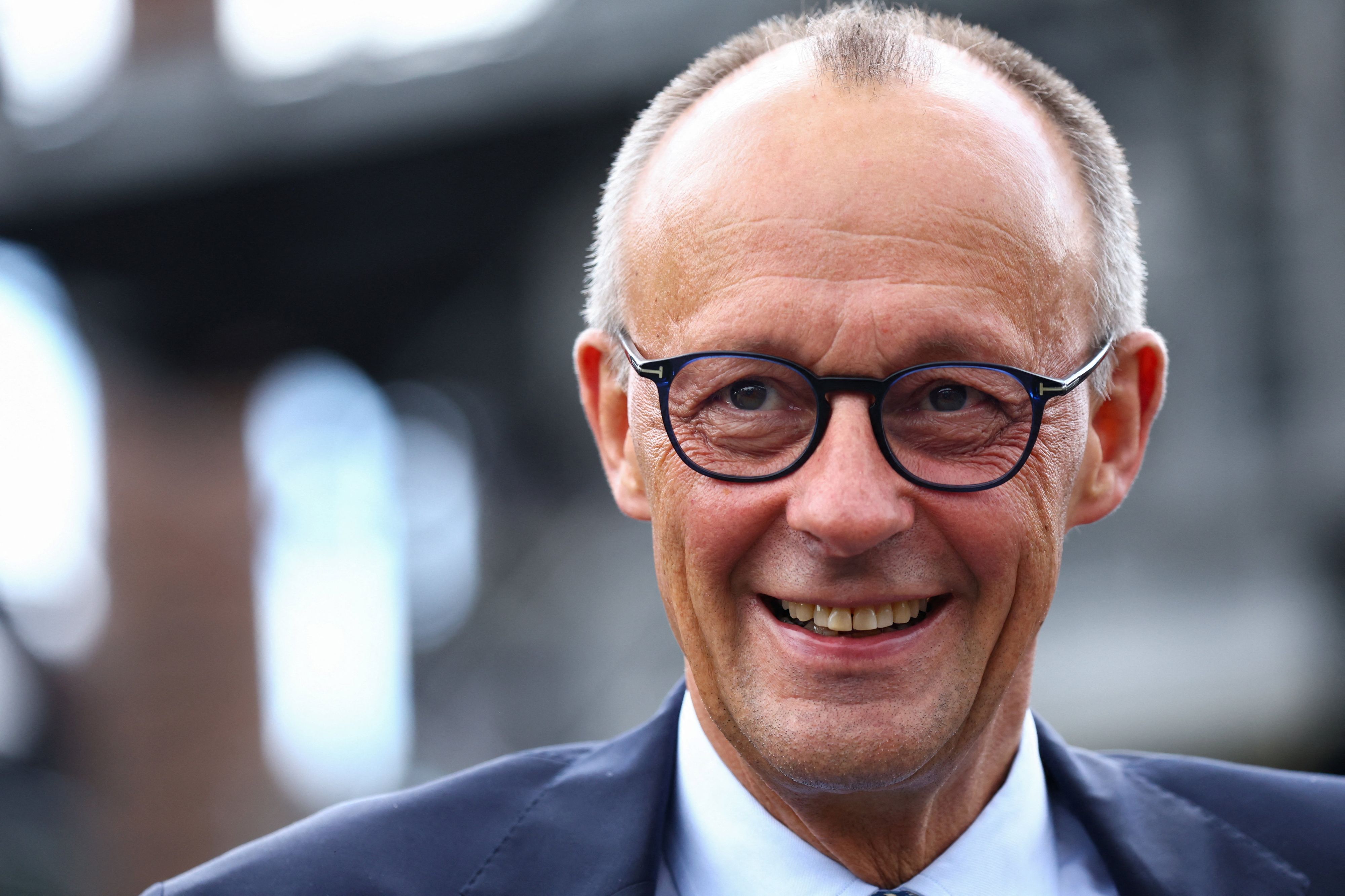 German Chancellor Friedrich Merz visits the UNESCO World Heritage Voelklingen Ironworks (Voelklinger Huette) in Voelklingen, Germany, August 1, 2025.   REUTERS/Thilo Schmuelgen