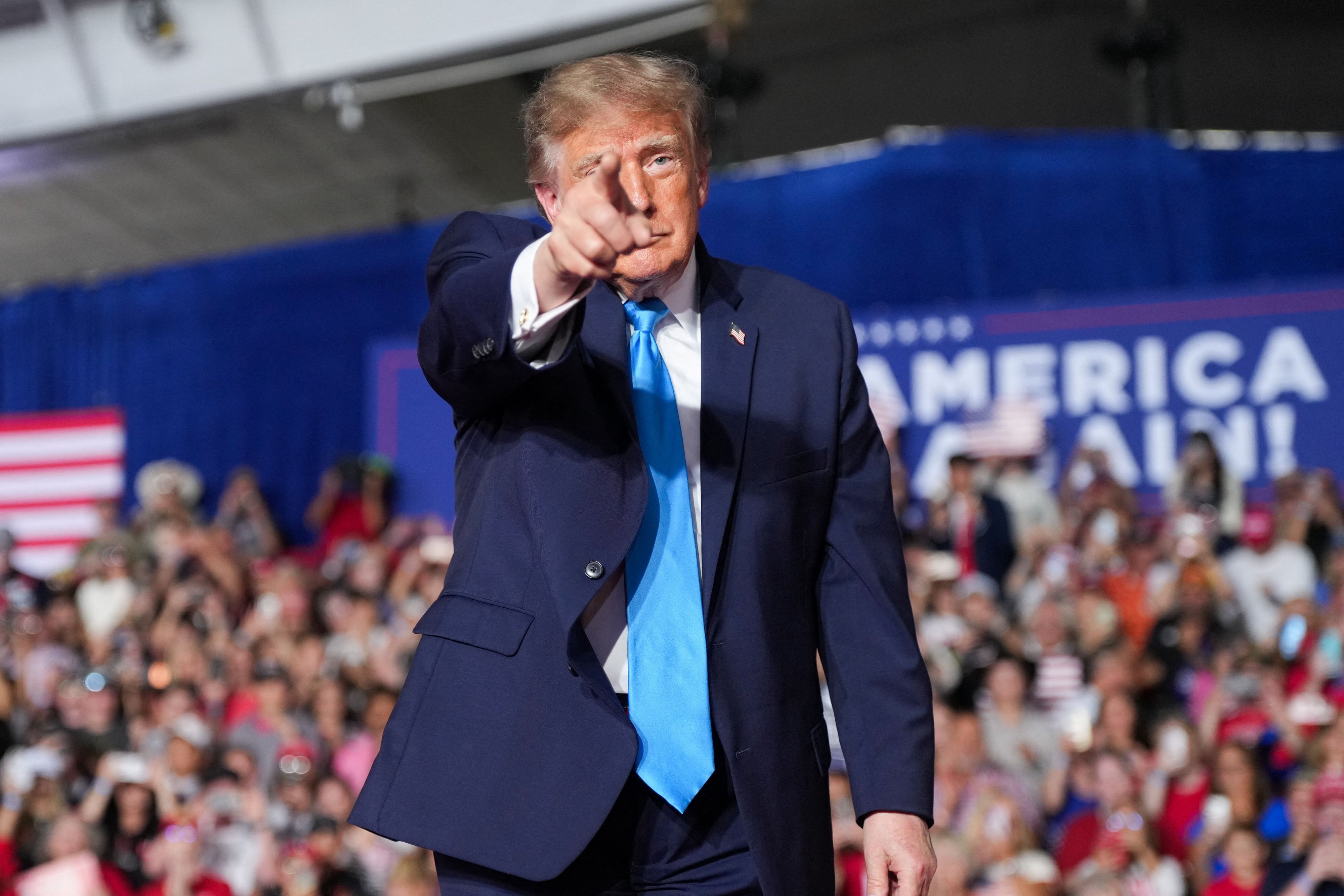 Donald Trump bei seinem Wahlkampfauftritt in Grand Island im US-Bundesstaat Nebraska.