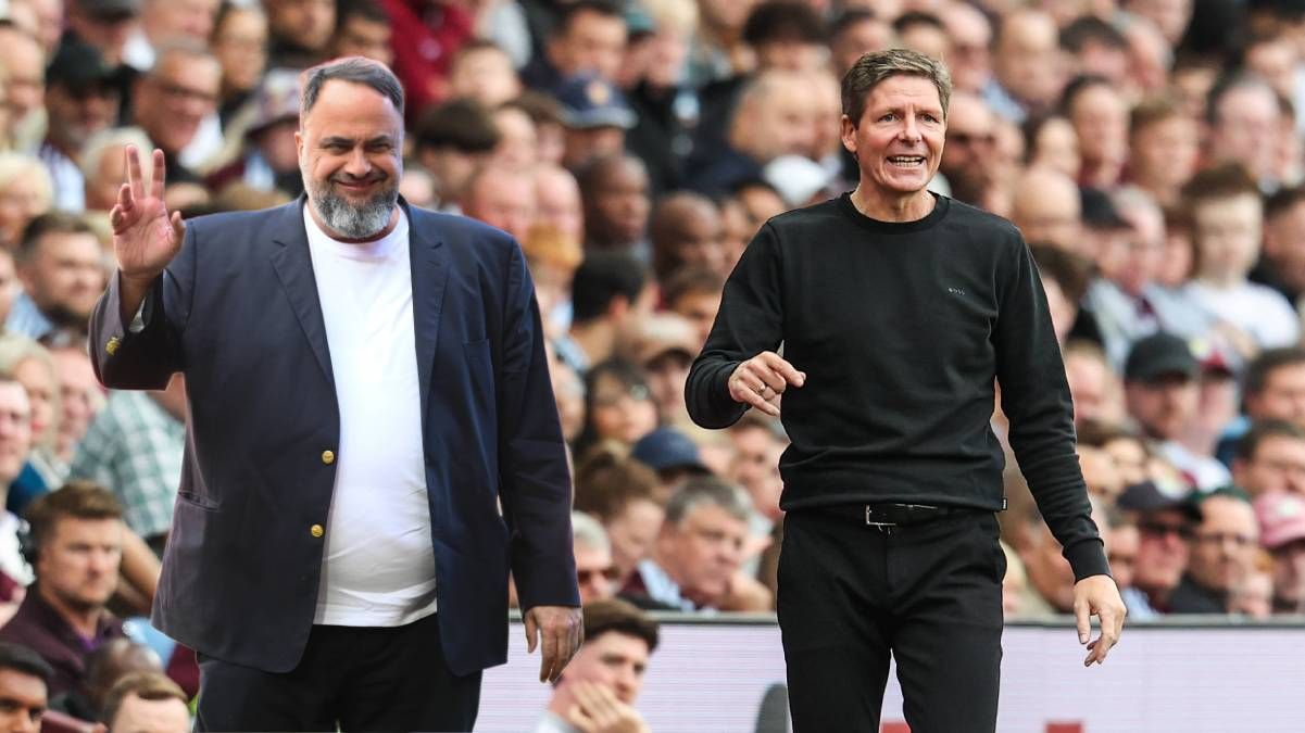 Oliver Glasner und Klub-Boss Evangelos Marinakis.
