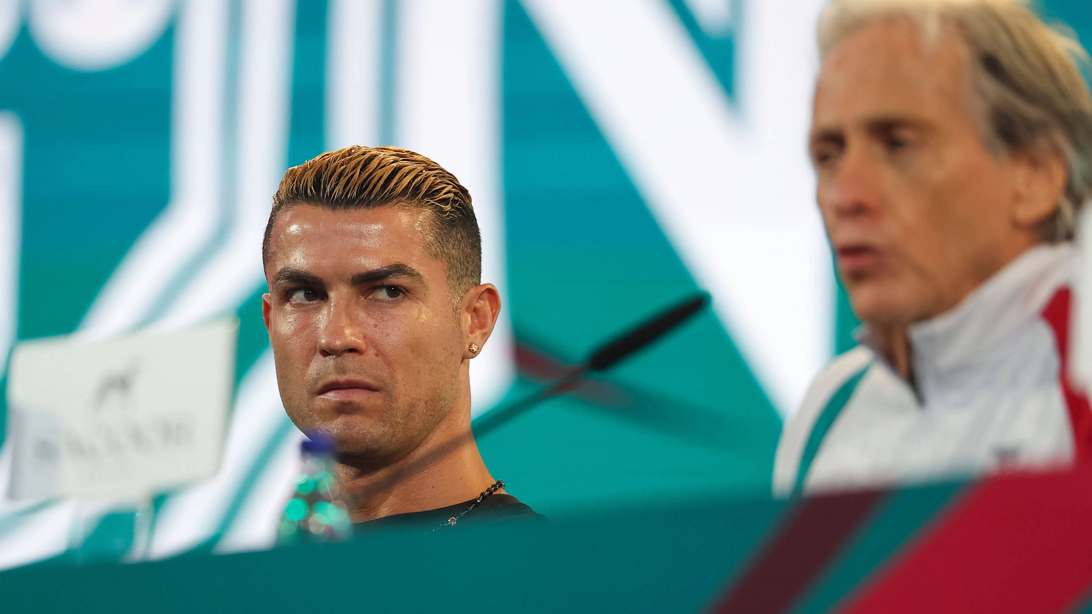 Lisbon, Portugal - September 23: Cristiano Ronaldo Portugal and Portugal s head coach Jorge Jesus Portugal during the press conference, PK, Pressekonferenz before the UEFA Nations League 2026/27 League Phase Matchday 1 match between Portugal and Wales at Estadio Jose Alvalade in Lisbon, Portugal *** Lisbon, Portugal, September 23: Cristiano Ronaldo of Portugal and Portugal s head coach, Jorge Jesus, during the press conference ahead of the UEFA Nations League 202627 League Phase Matchday 1 match between Portugal and Wales at Estádio José Alvalade in Lisbon, Portugal Copyright: HMBxMedia/JoaquimxFerreira