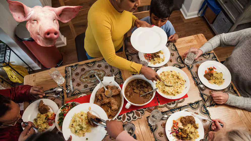 Die türkische Familie fand einen Schweinskopf vor der Wohnungstür.