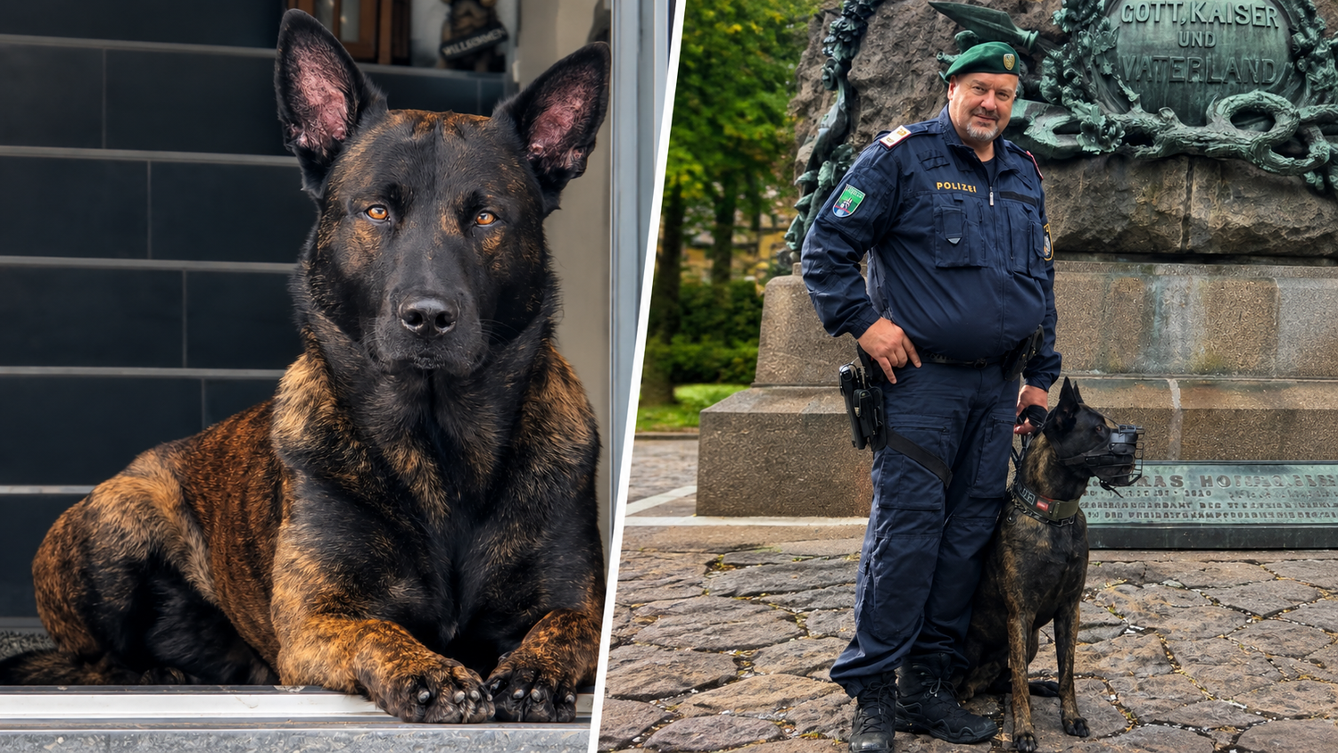 Polizeihundeführer Dietmar Lintner und 