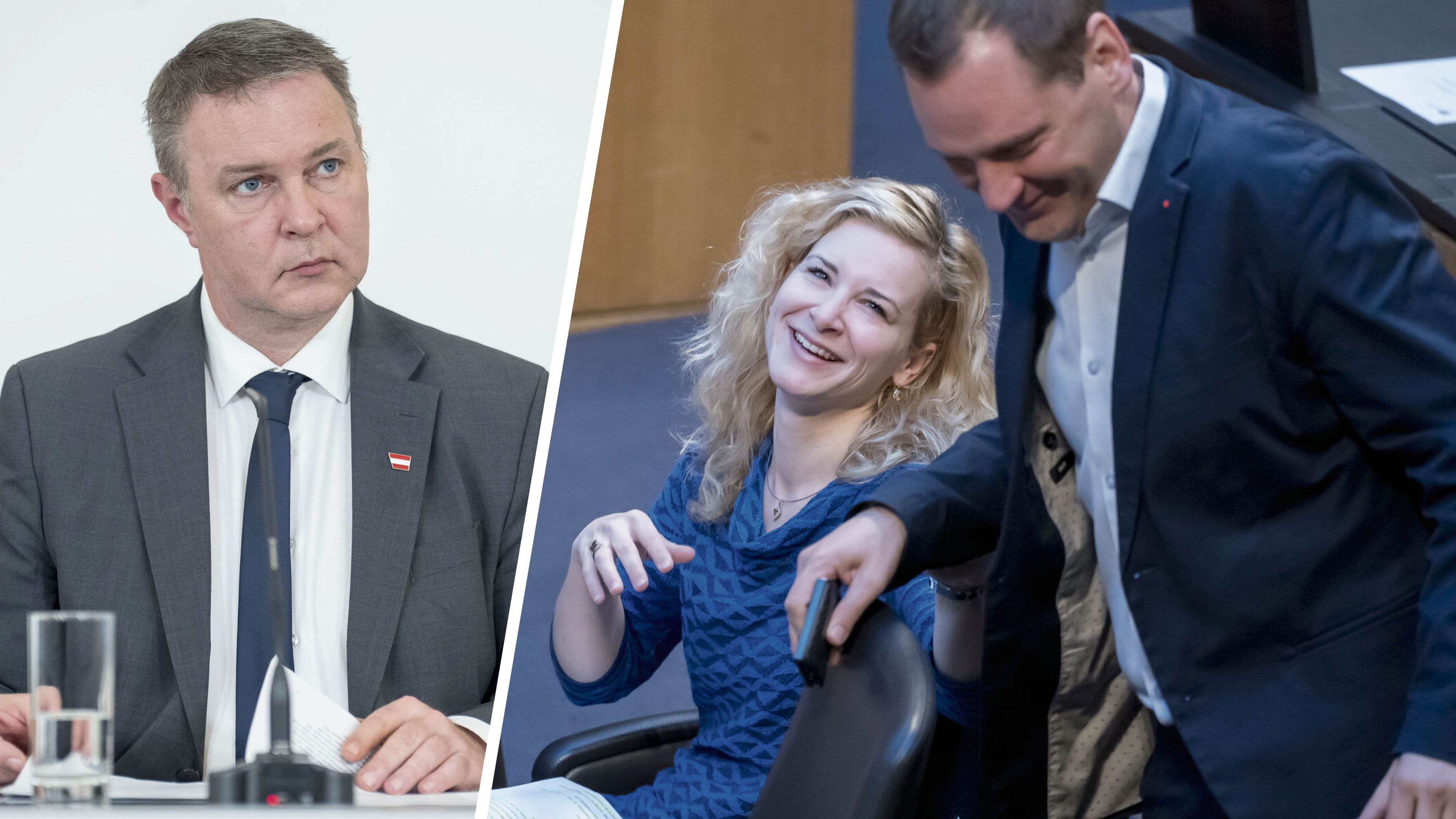 Sie sollen Noch-SPÖ-Chef Babler in Zaum halten: Frauenministerin Holzleitner und Klubobmann Kucher.