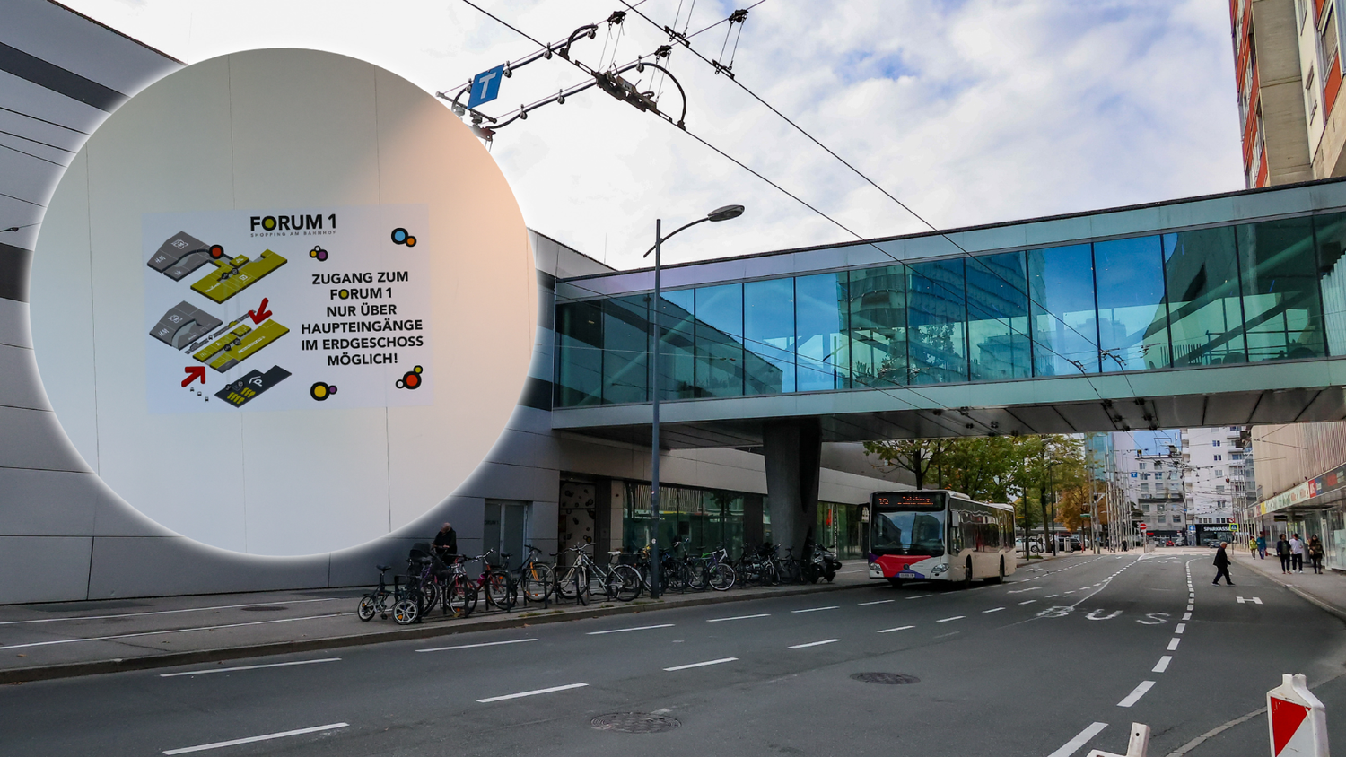 Der Durchgang im Forum 1 bleibt dauerhaft gesperrt.