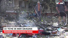 Russen bombardieren Busse: 33 Tote in der Ukraine