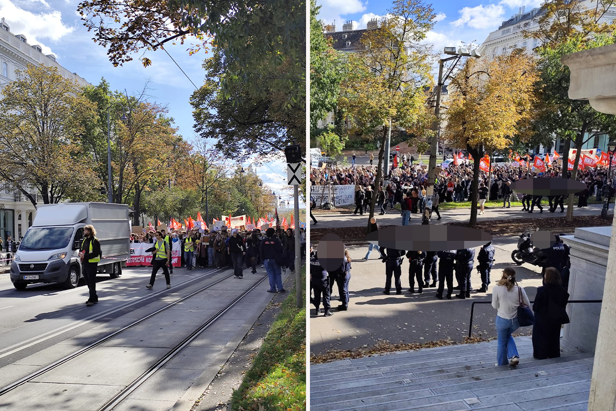Der Demonstrationszug sorgte für erhebliche Verkehrseinschränkungen.
