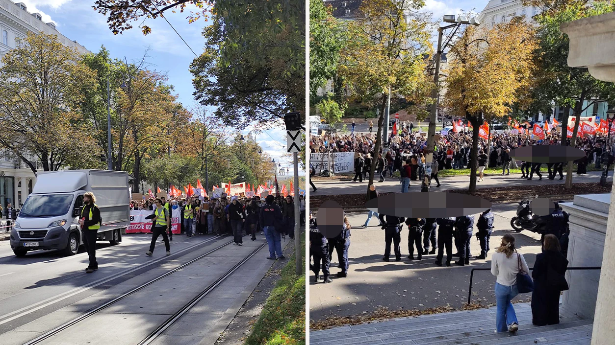 Der Demonstrationszug sorgte für erhebliche Verkehrseinschränkungen.