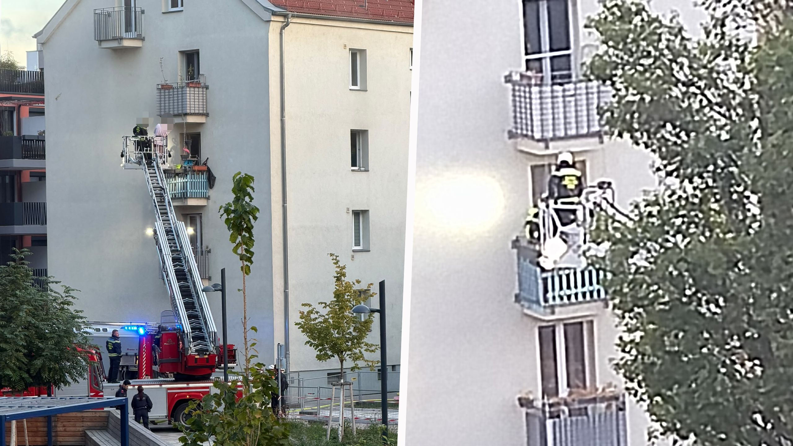 In einer Wohnung brach kurz nach 7 Uhr ein Brand aus. Ein Mann konnte sich nicht mehr selbst ins Freie retten. Die Feuerwehr musste mit der Drehleiter anrücken.