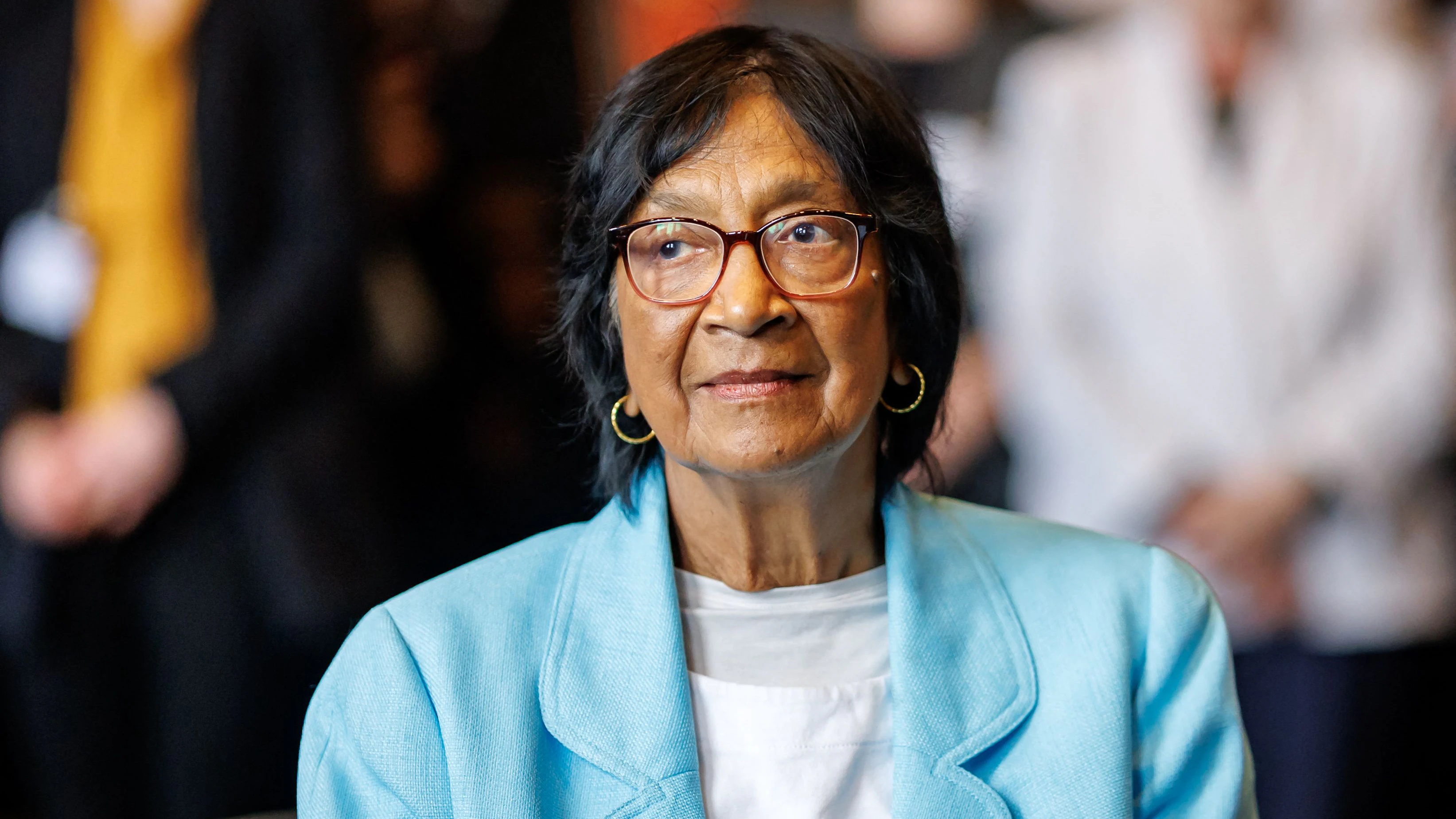09 October 2026, Bavaria, Nuremberg: South African lawyer Navanethem ·Navi· Pillay sits at the Nuremberg Forum in Nuremberg following the announcement that she will be awarded the 2026 Nobel Peace Prize. The Nobel Committee is honoring her for her efforts to promote peace and international law. Photo: Daniel Karmann/dpa