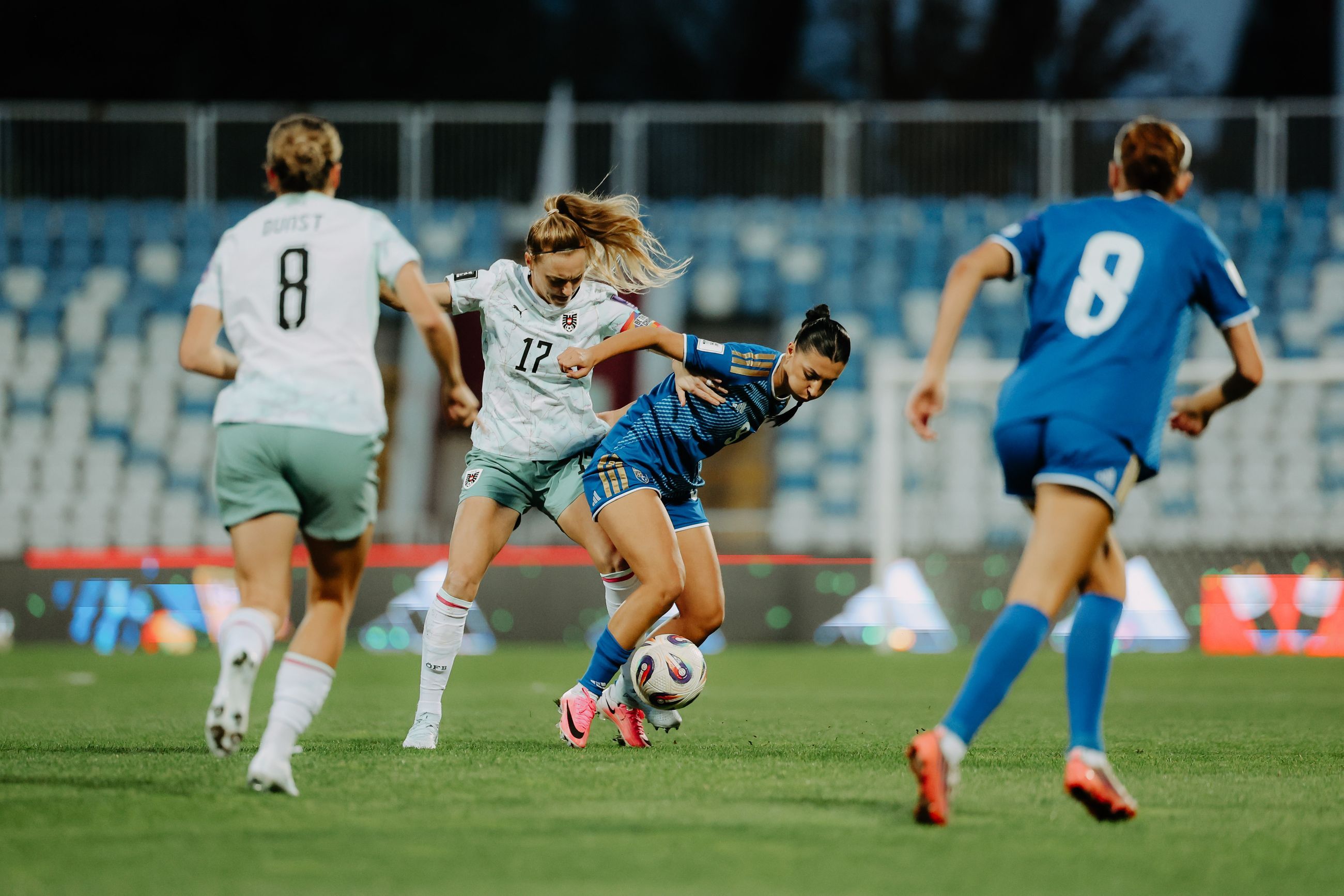 Österreichs Frauen-Team im Play-off der WM-Qualifikation gegen den Kosovo. 