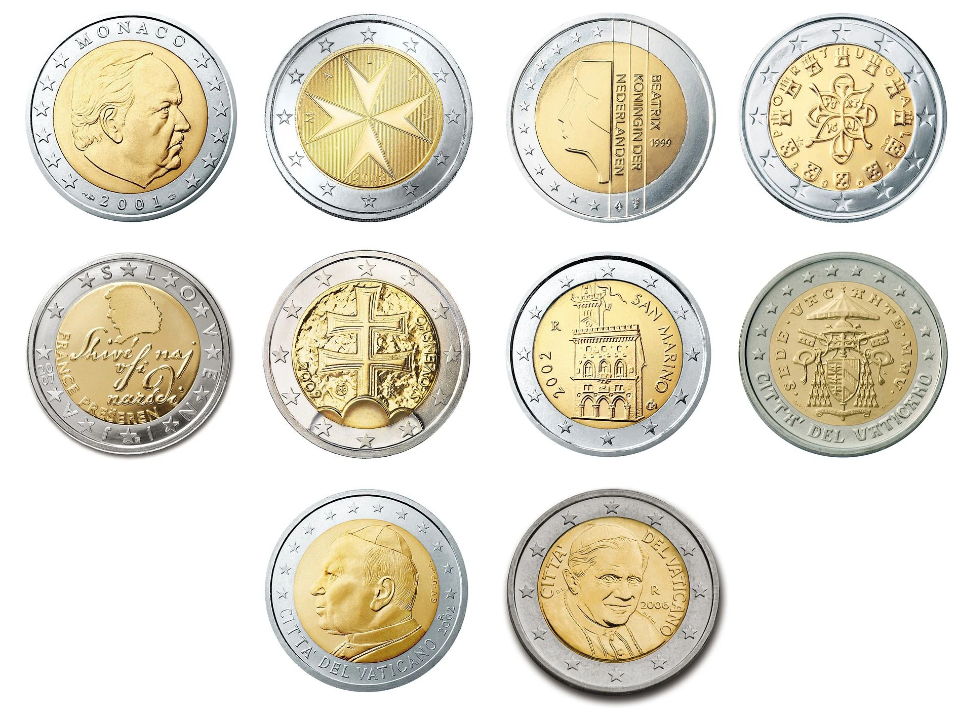 Verstorbene Persönlichkeiten, wie Fürst Rainer von Monaco oder Papst Benedict XVI. sind bereits auf 2-Euro-Münzen verewigt.