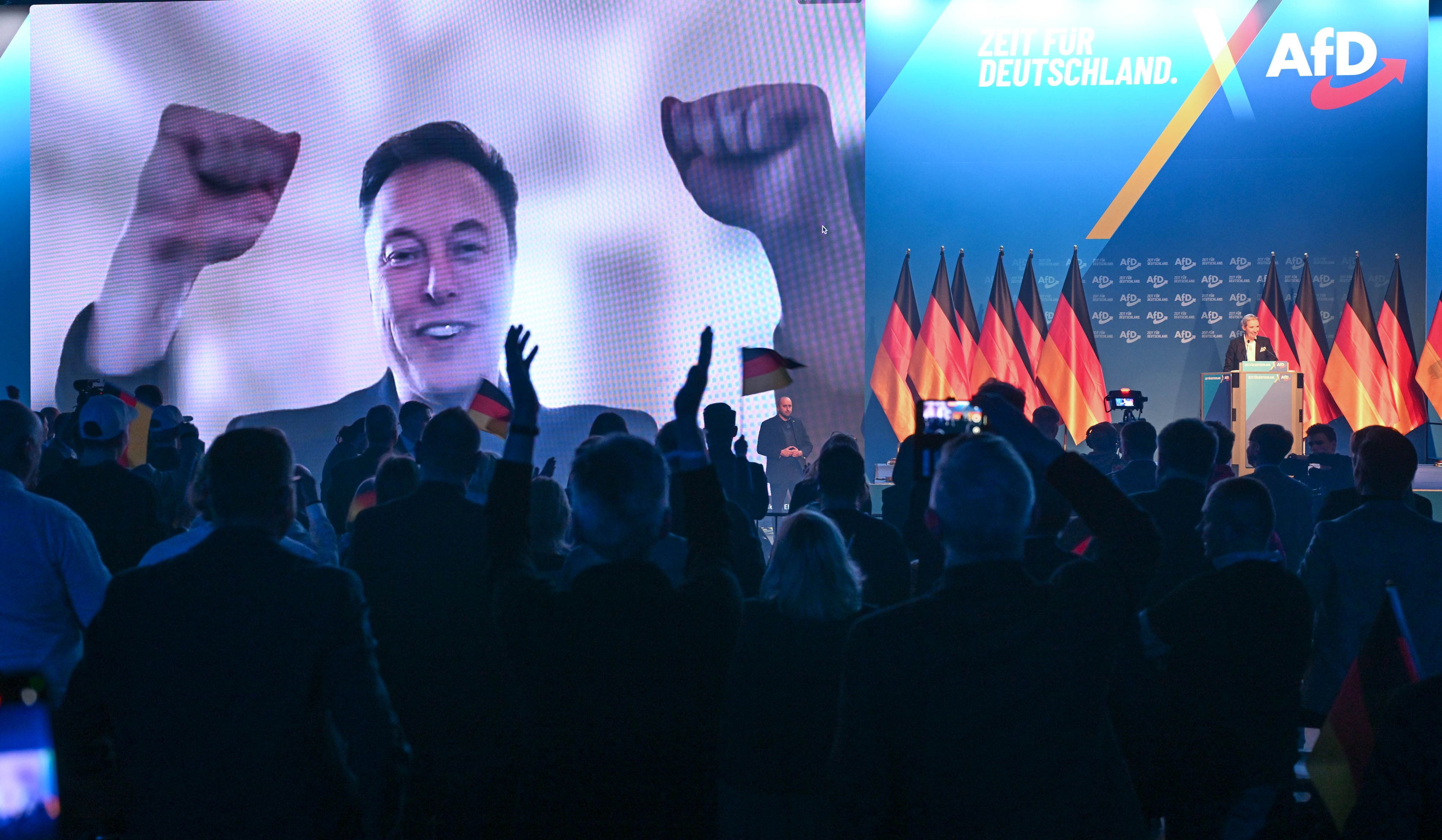Die AfD bittet Elon Musk um einen Tesla.