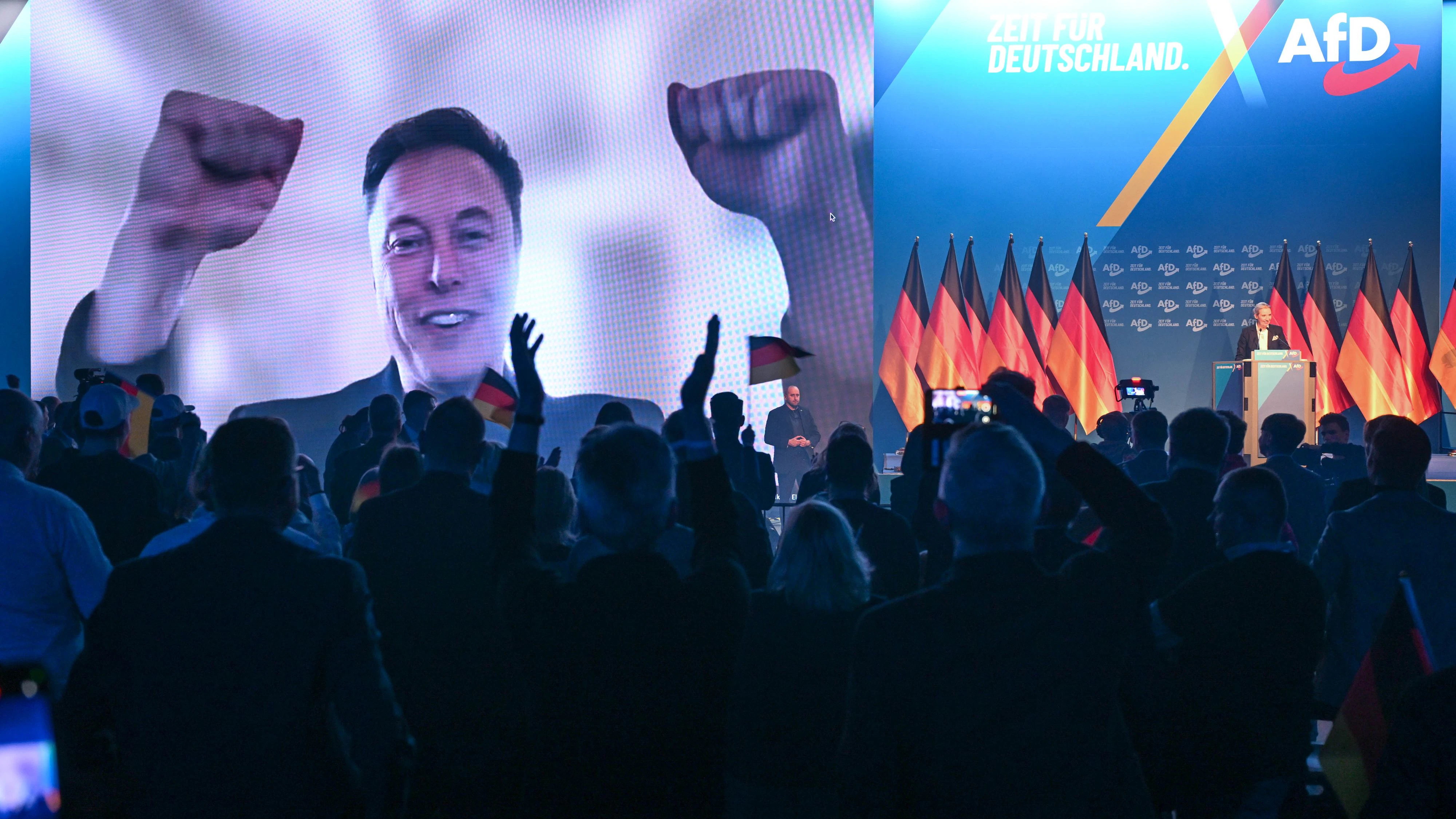 Die AfD bittet Elon Musk um einen Tesla.