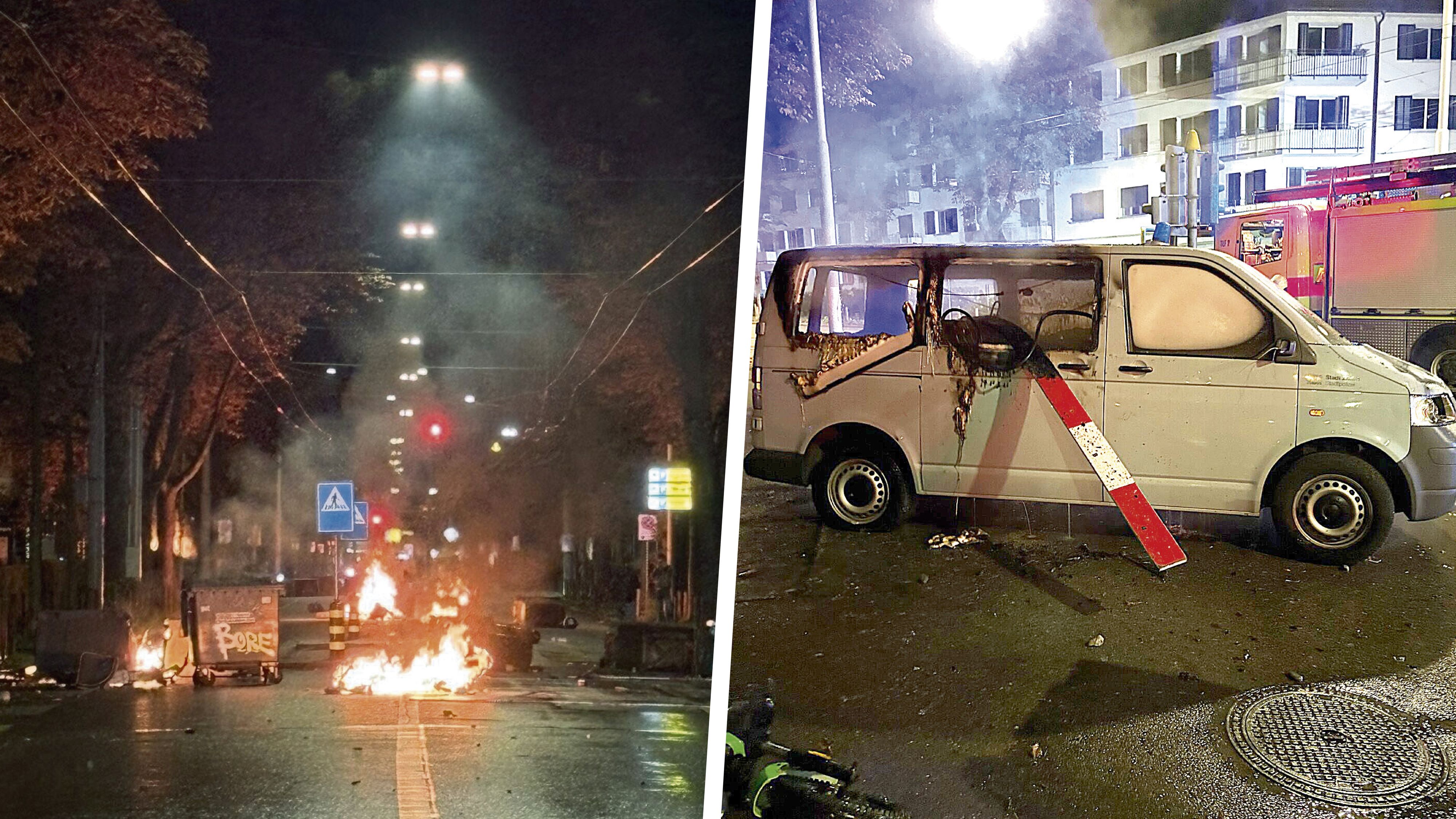 Bilder der Krawallnacht in Zürich