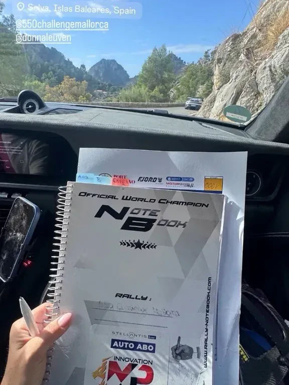 Christina Ettel (39), die als Co-Pilotin den Unfall schwer verletzt überlebte, postete während der Rallye ein Foto ihres Streckenaufschriebs.