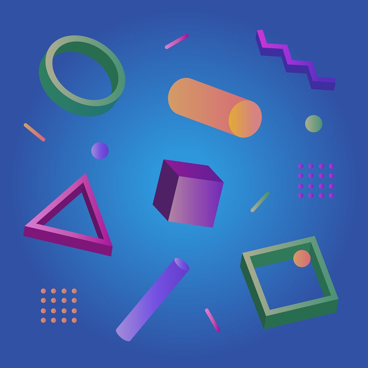 Abstrakte 3D-Geometrie