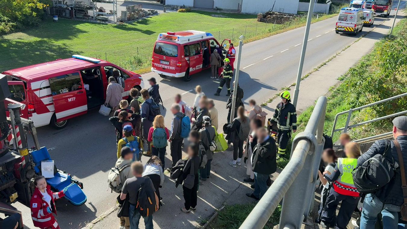Ein mit 91 Fahrgästen besetzter Personenzug war in Richtung Wiener Neustadt unterwegs, als er nach einem Zwischenfall auf der Strecke außerhalb des Bahnhofs plötzlich zum Stillstand kam.